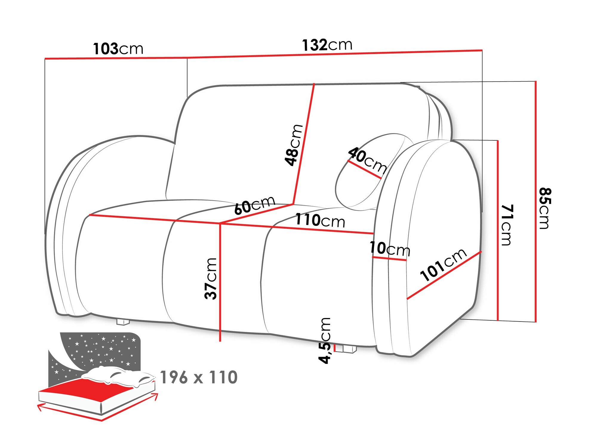 Raztegljiv kavč Citral II (Velo 623)