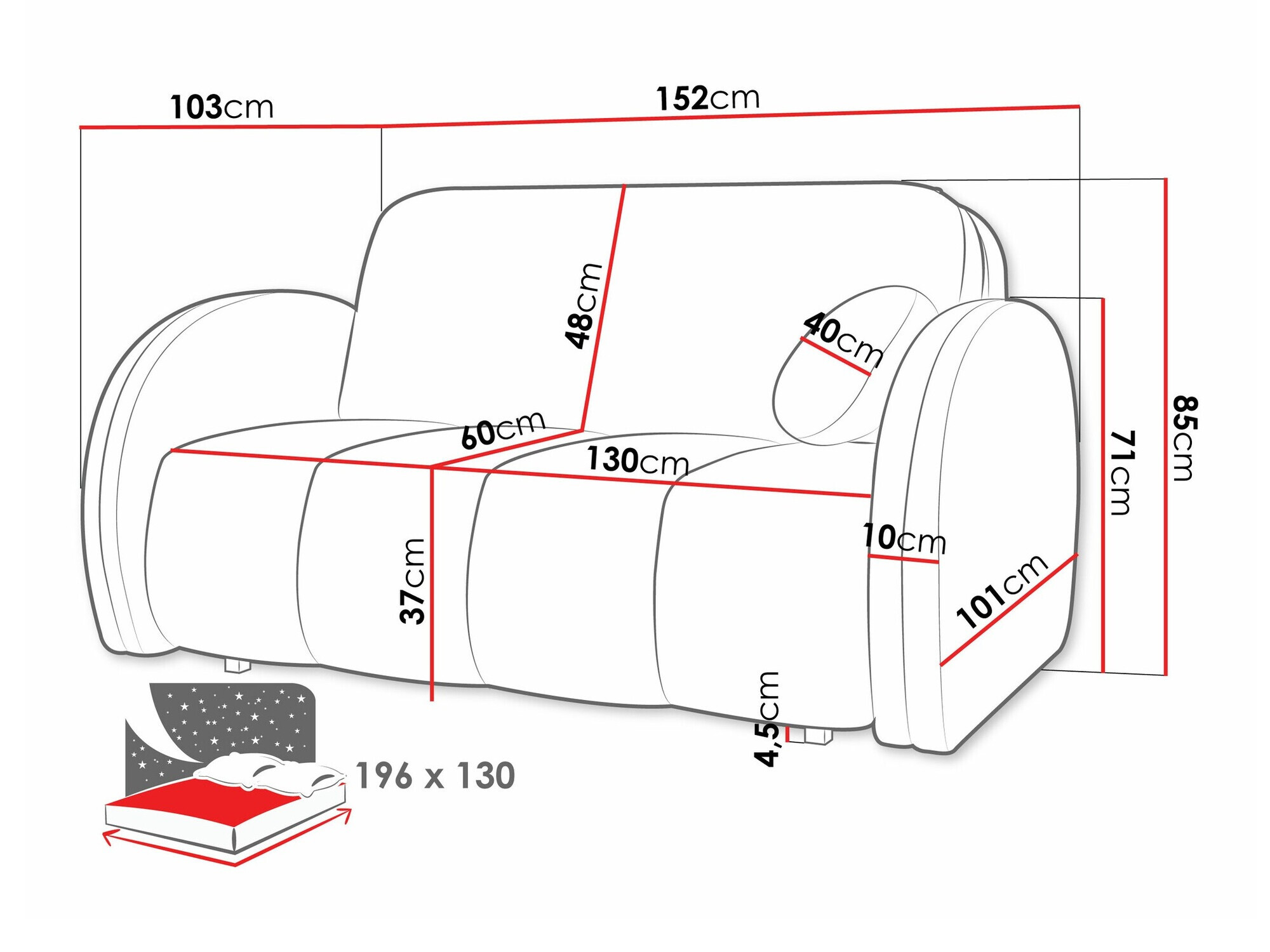 Raztegljiv kavč Citral III (Velo 623)