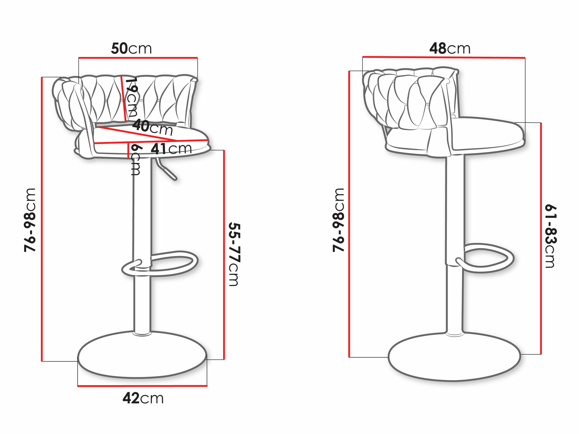 Barski stol Comfivo 441 (Srebrna + Siva)