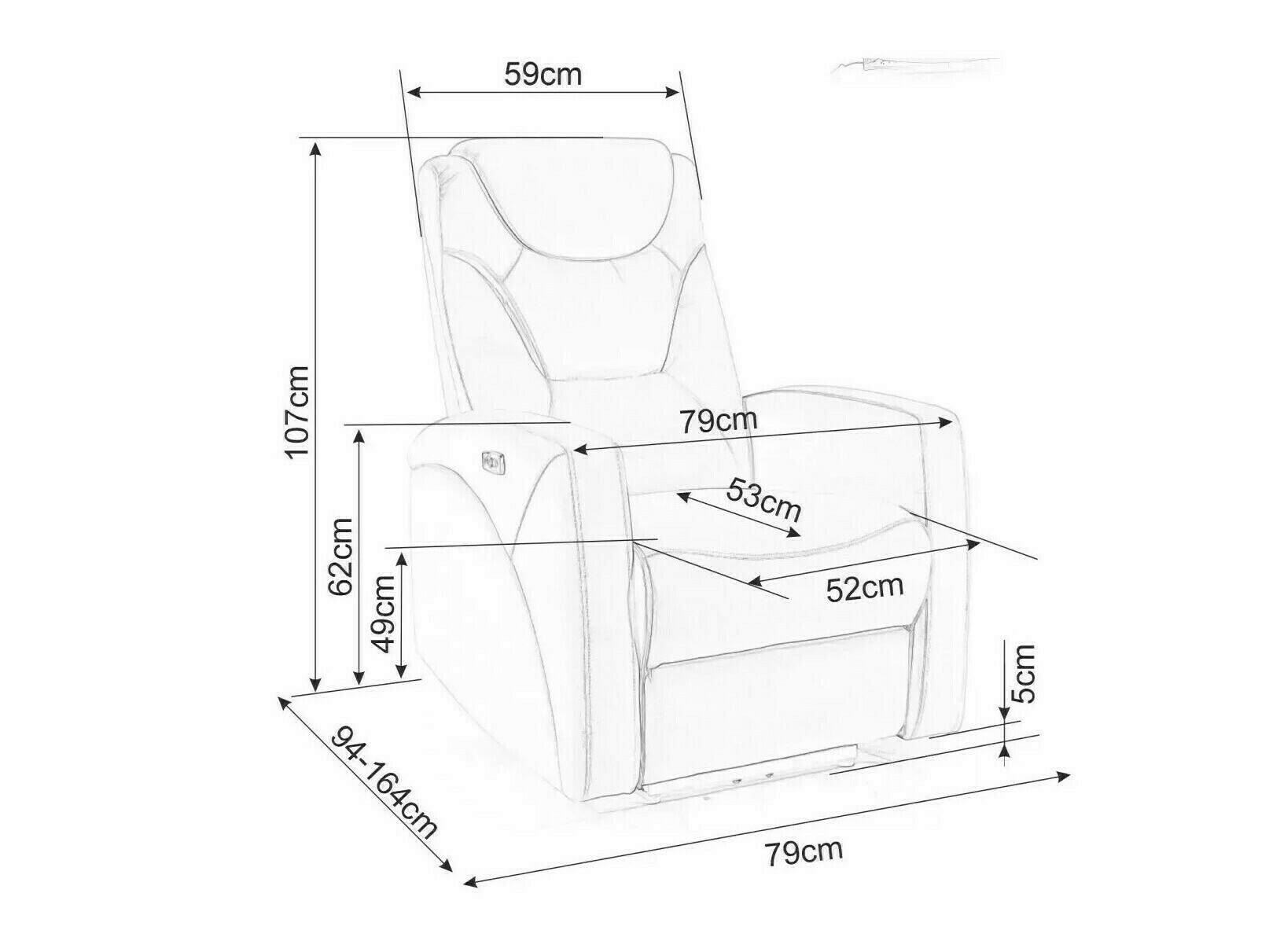 Fotelj s počivalnikom Detroit 167 (Rjava)