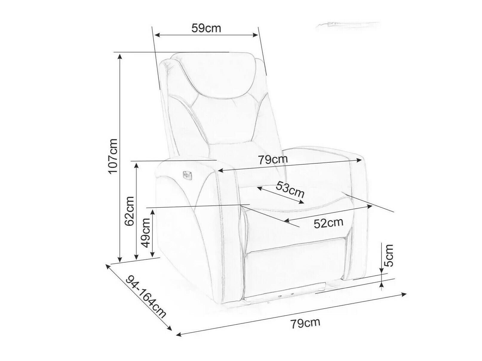 Fotelj s počivalnikom Detroit 167 (Svetlo siva)