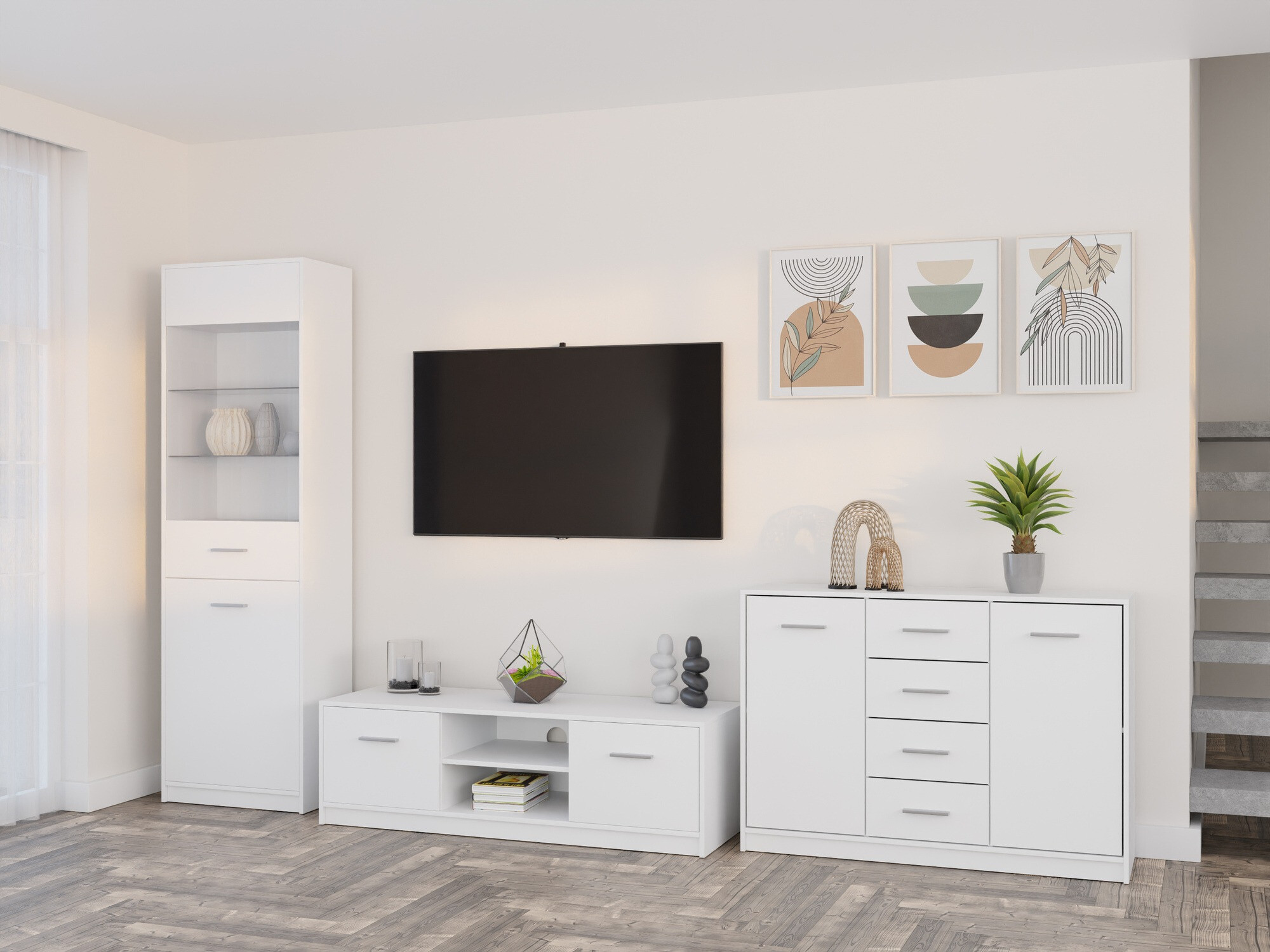 Komplet za dnevno sobo Novsore 162 (Bela)