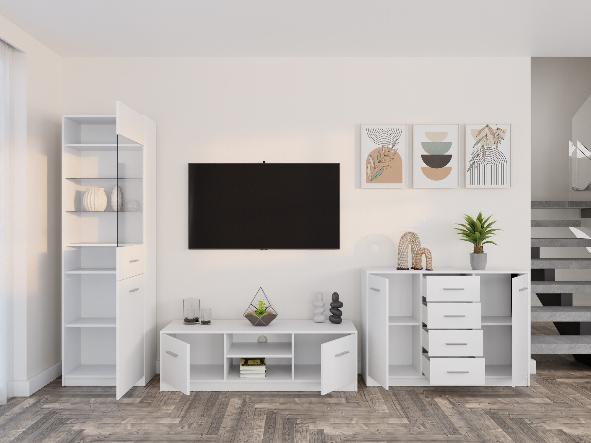 Komplet za dnevno sobo Novsore 162 (Bela)