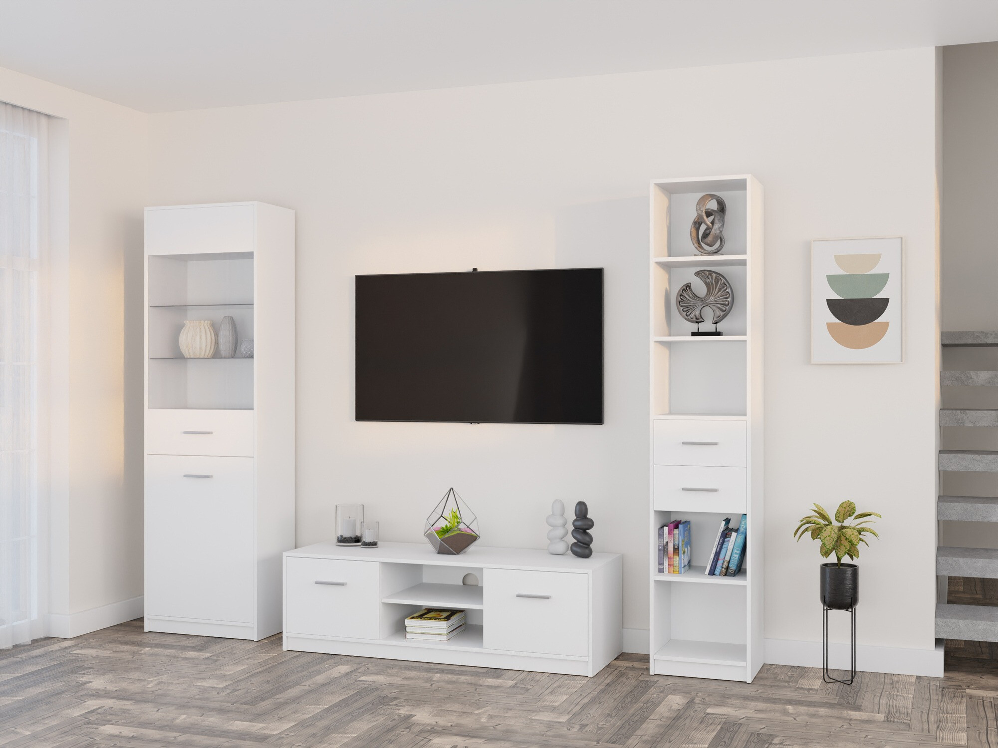 Komplet za dnevno sobo Novsore 163 (Bela)