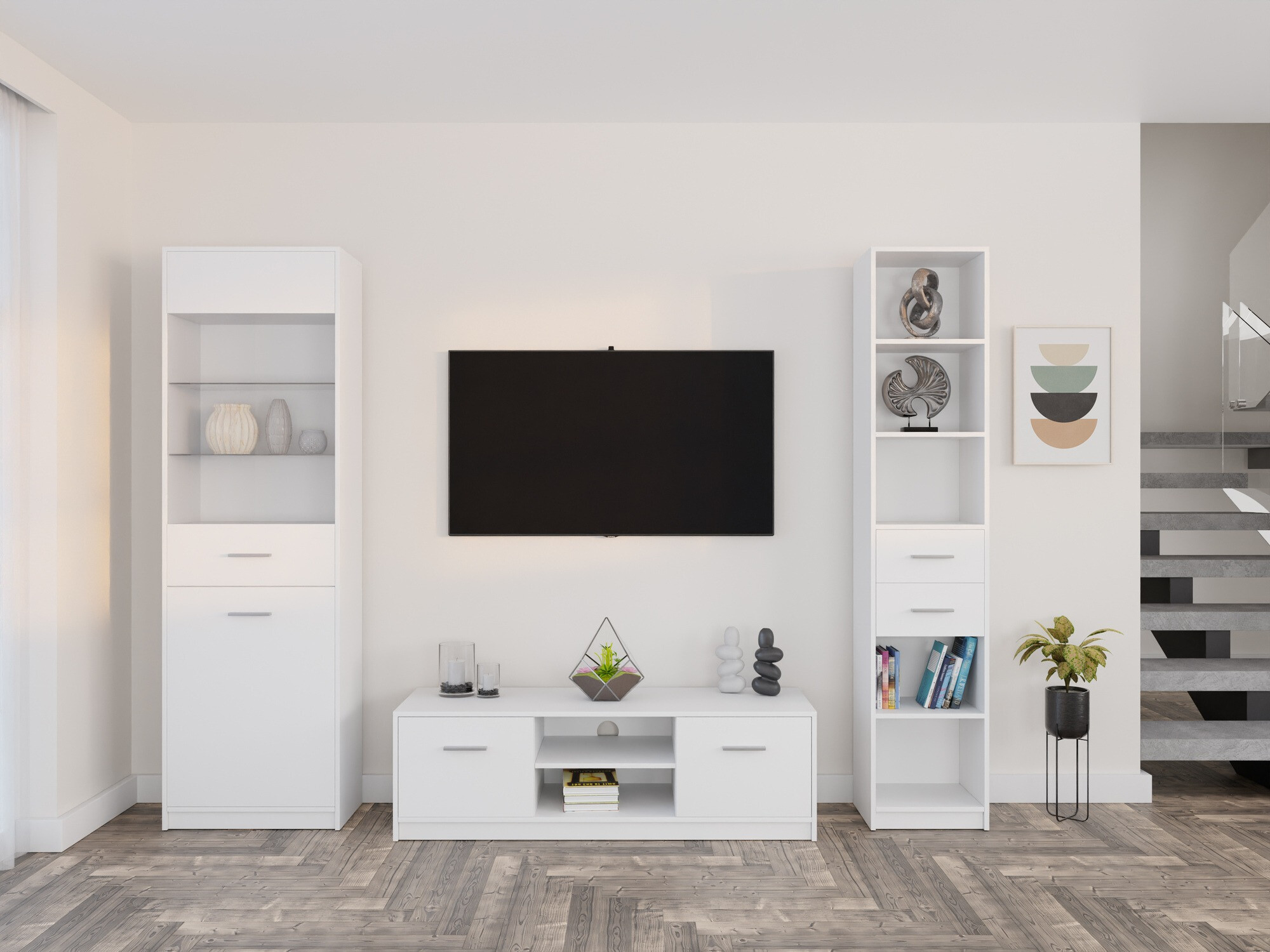 Komplet za dnevno sobo Novsore 163 (Bela)