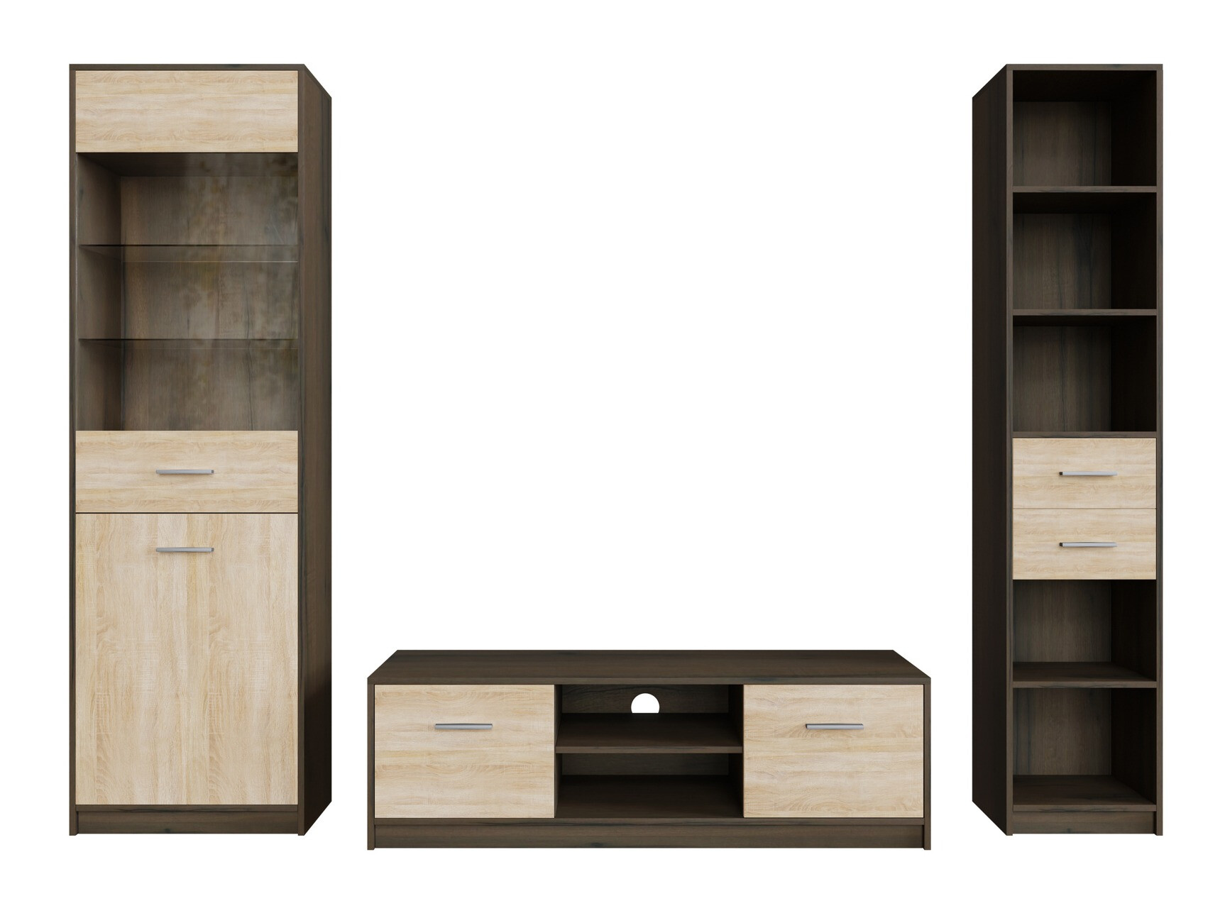Komplet za dnevno sobo Novsore 163 (Temen hrast + Sonoma hrast)