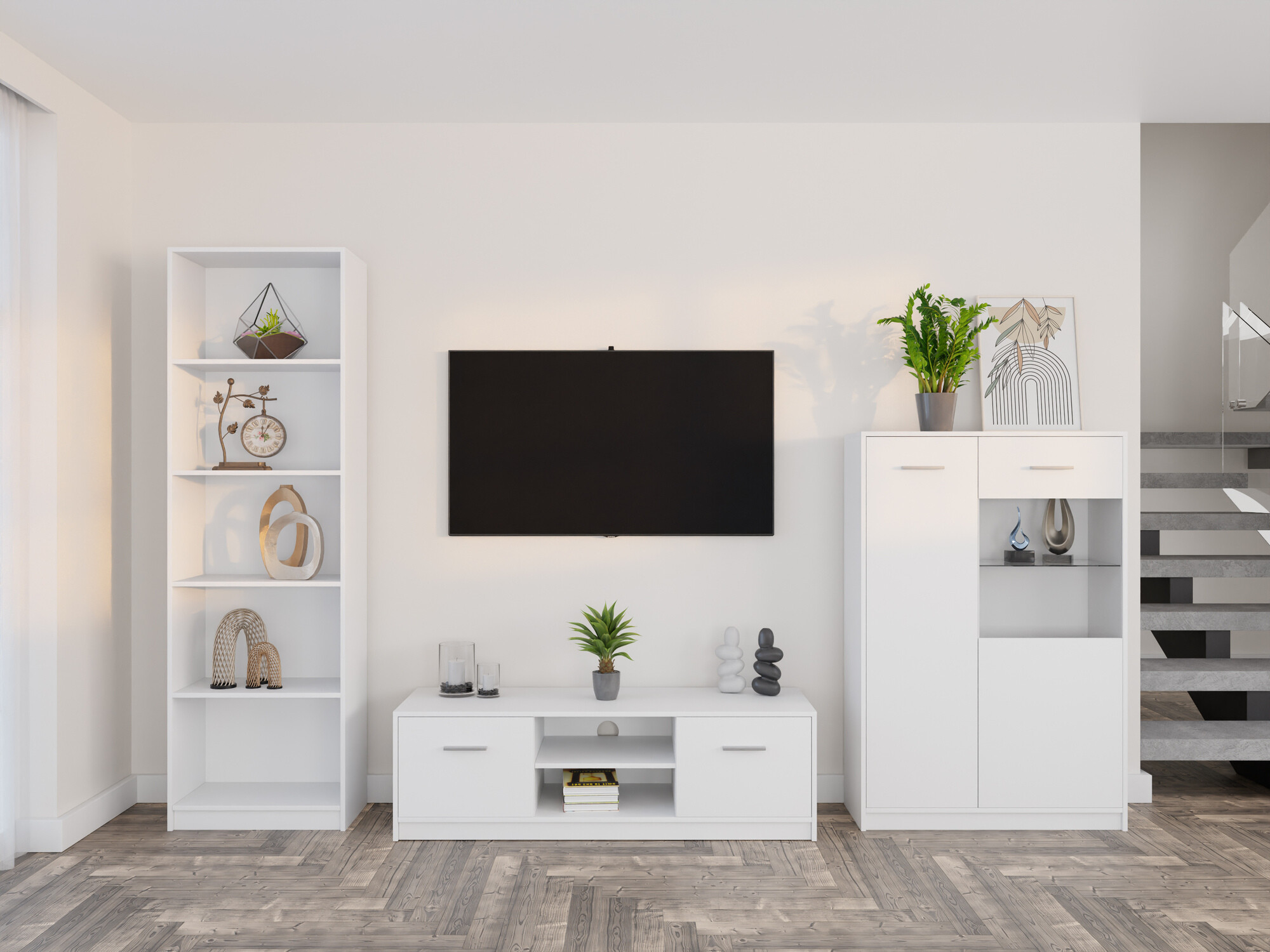 Komplet za dnevno sobo Novsore 164 (Bela)