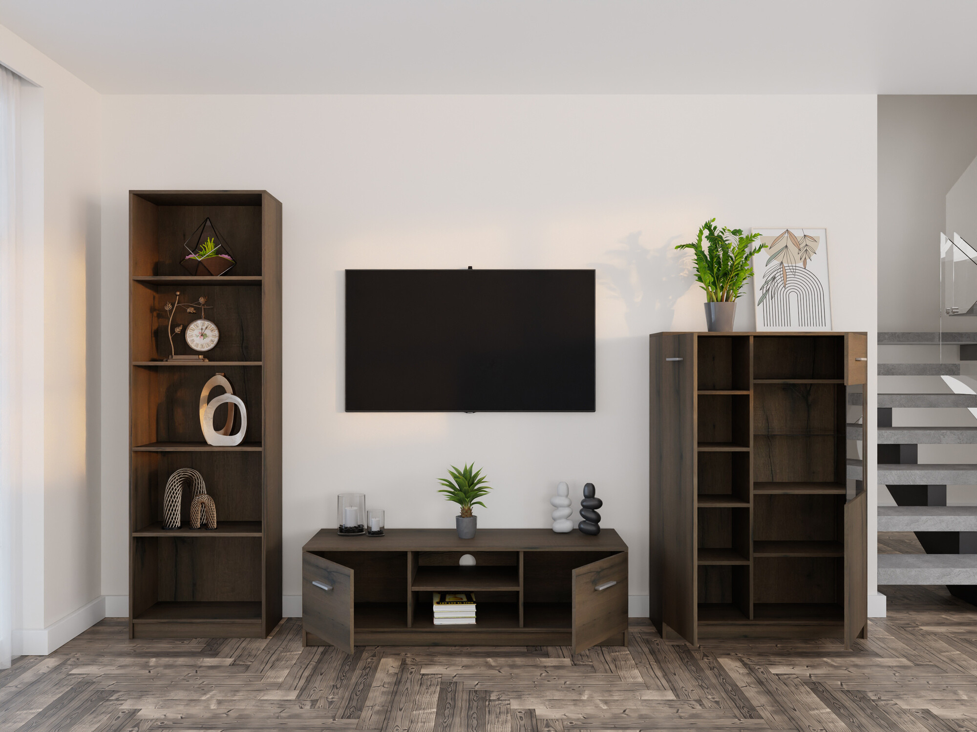 Komplet za dnevno sobo Novsore 164 (Temen hrast)