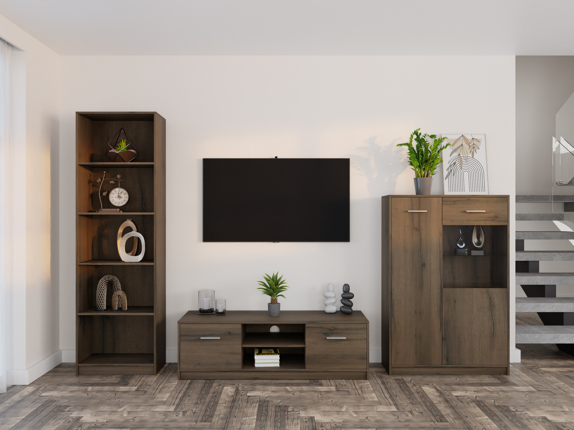 Komplet za dnevno sobo Novsore 164 (Temen hrast)