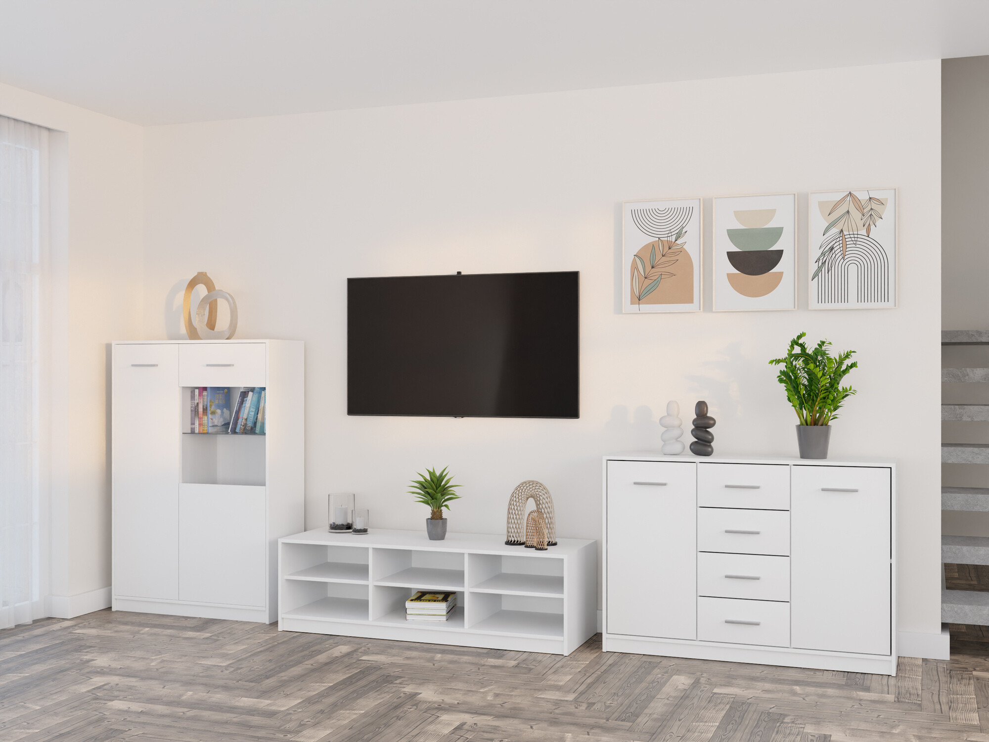 Komplet za dnevno sobo Novsore 165 (Bela)