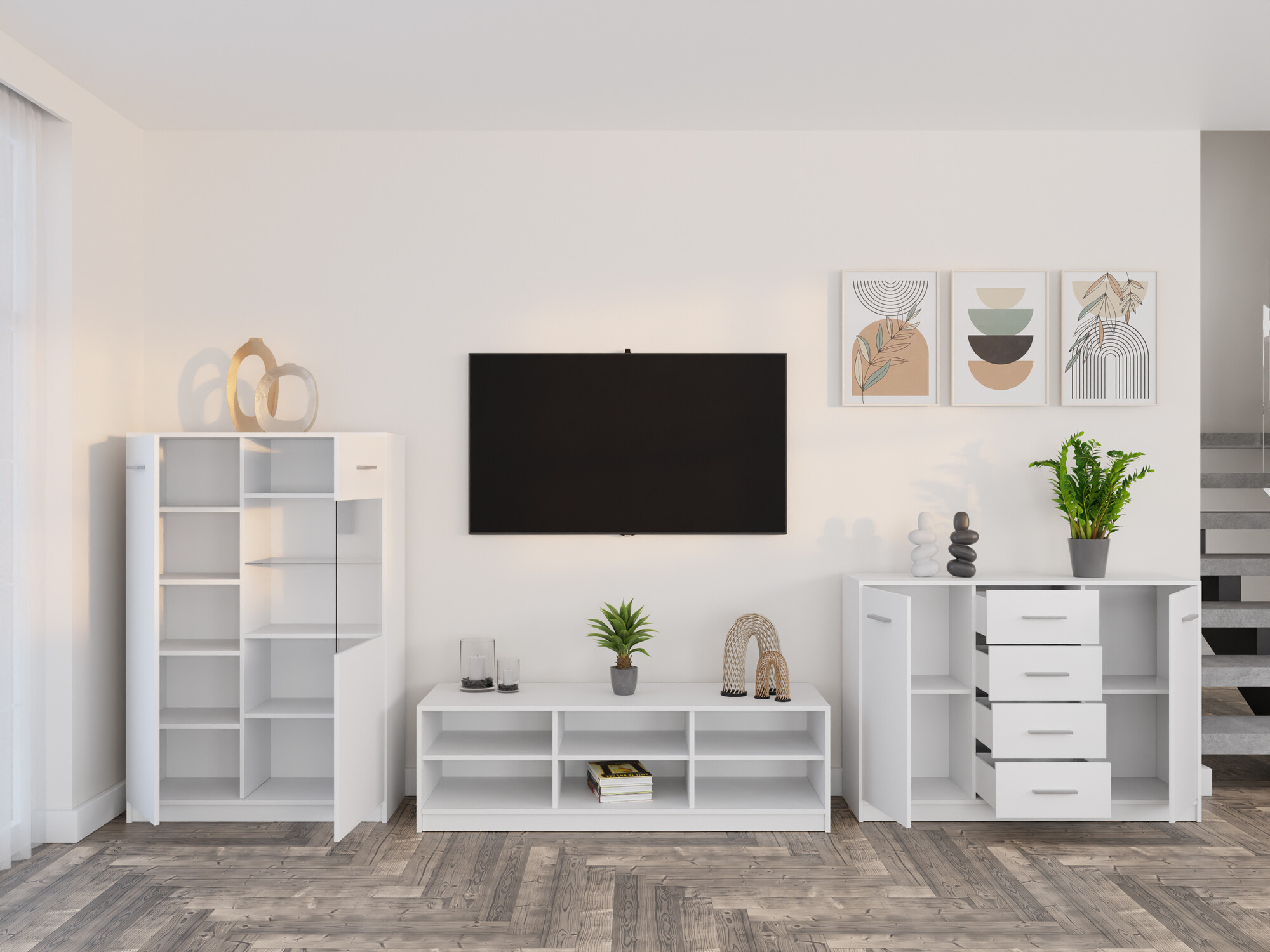 Komplet za dnevno sobo Novsore 165 (Bela)