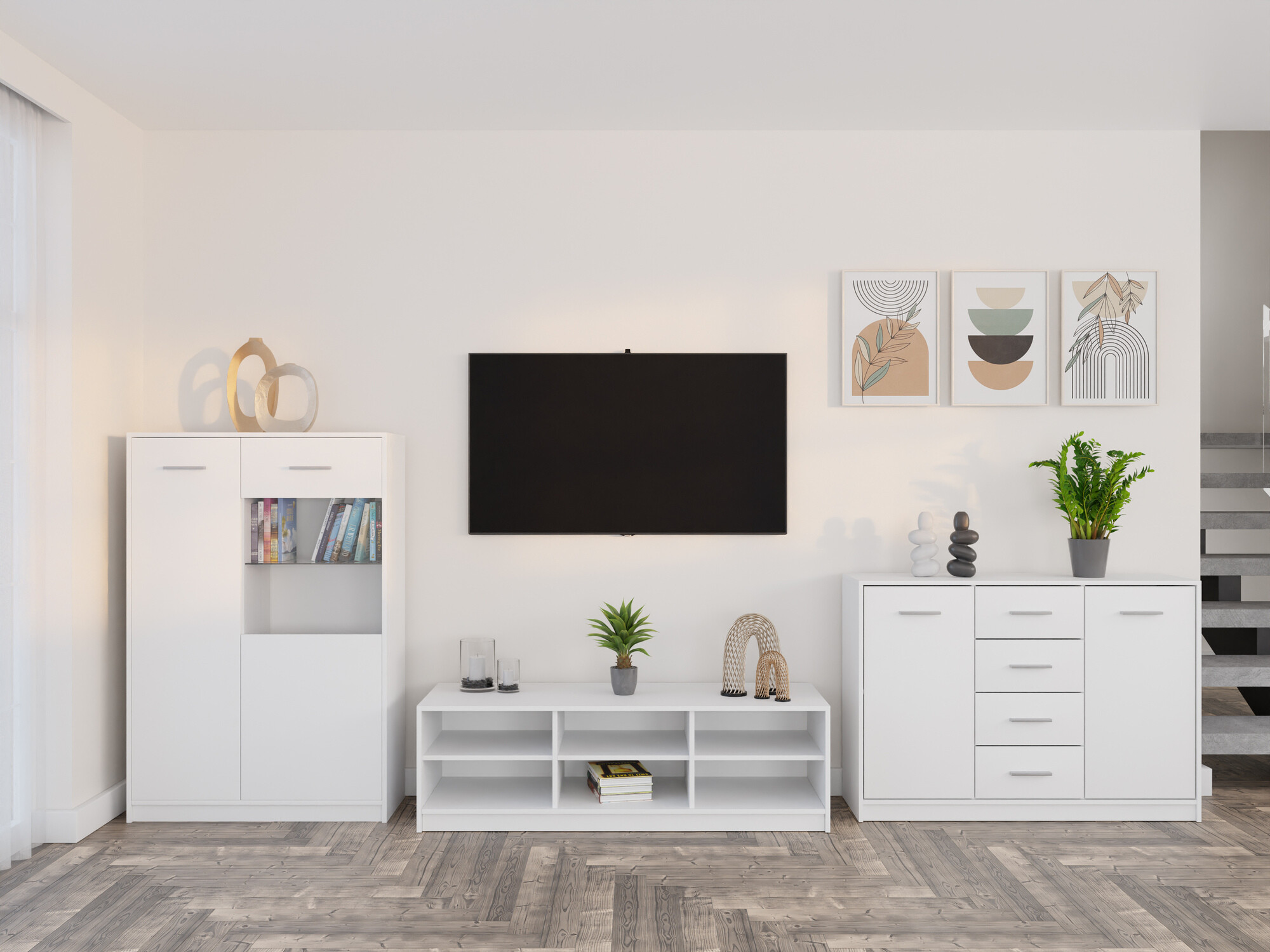 Komplet za dnevno sobo Novsore 165 (Bela)