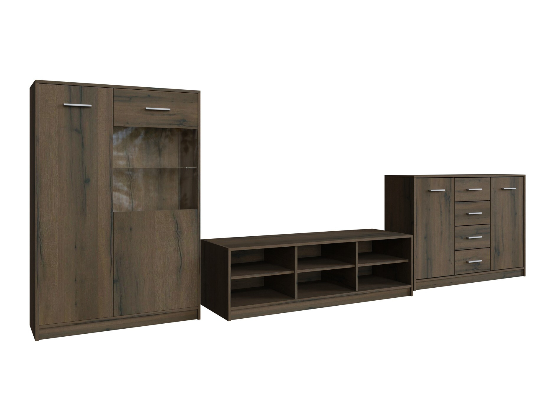 Komplet za dnevno sobo Novsore 165 (Temen hrast)