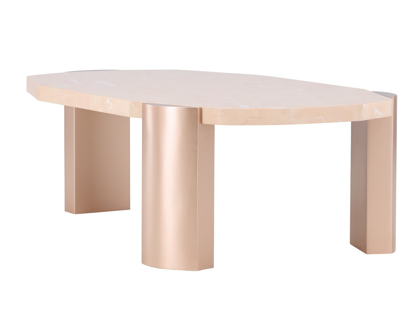 Klubska mizica Dallas 4792 (Bež + Rjavi marmor)