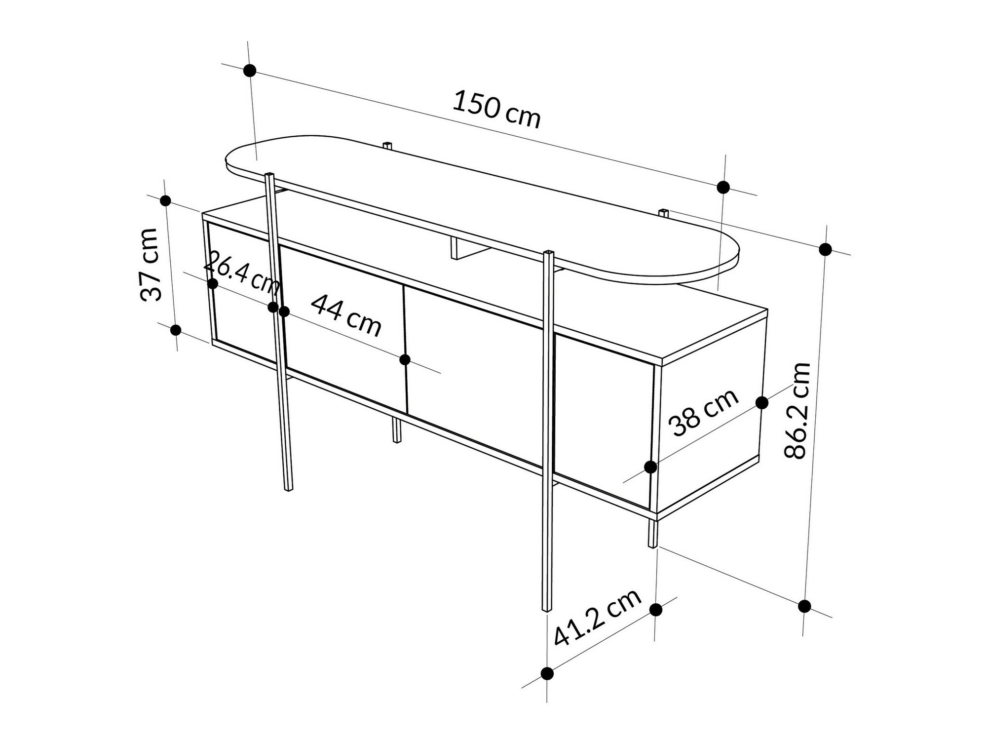 Konzolna miza Kailua 2452