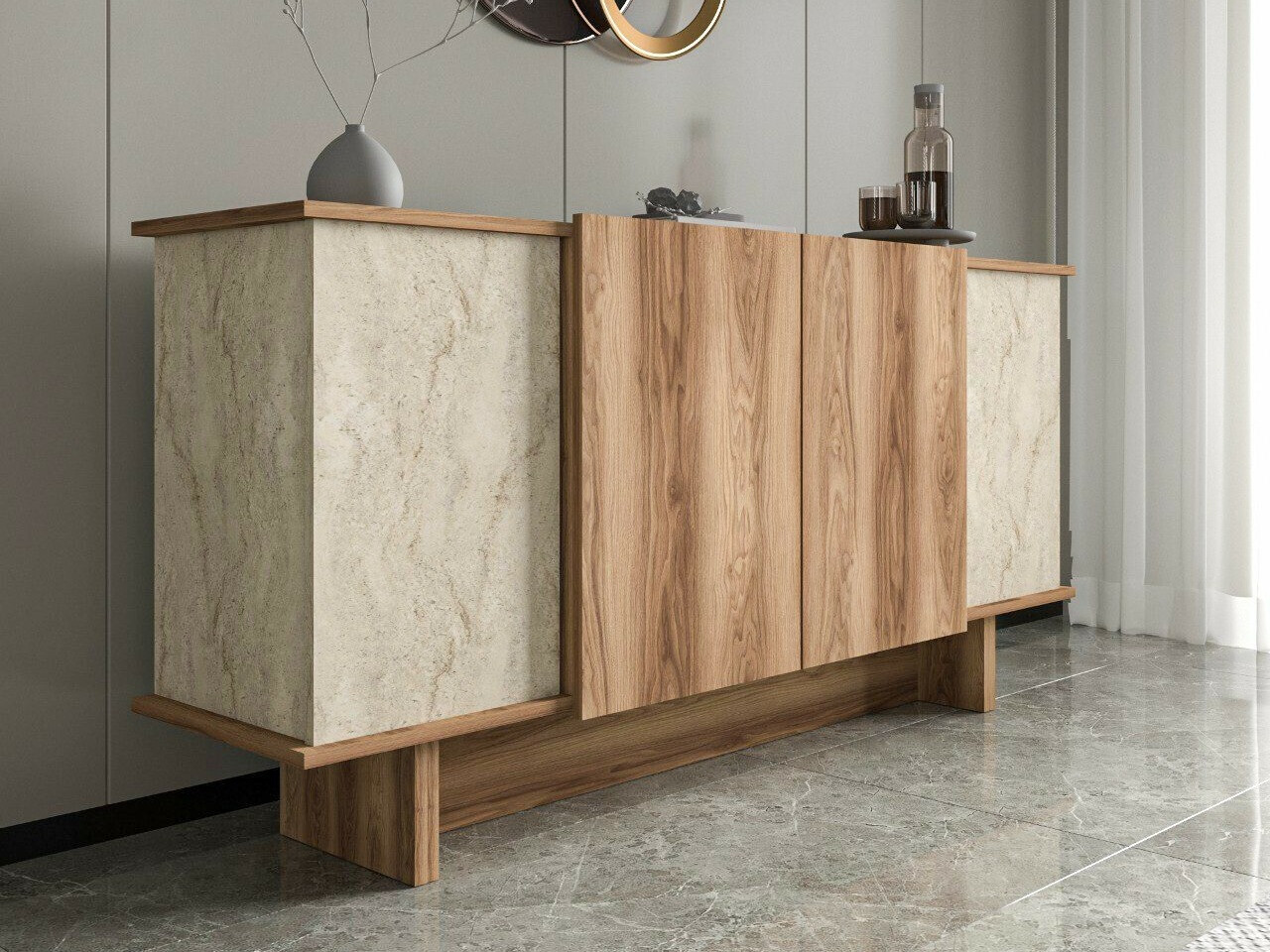 Omarica Kailua 2453 (Svetla Travertine + Oreh)