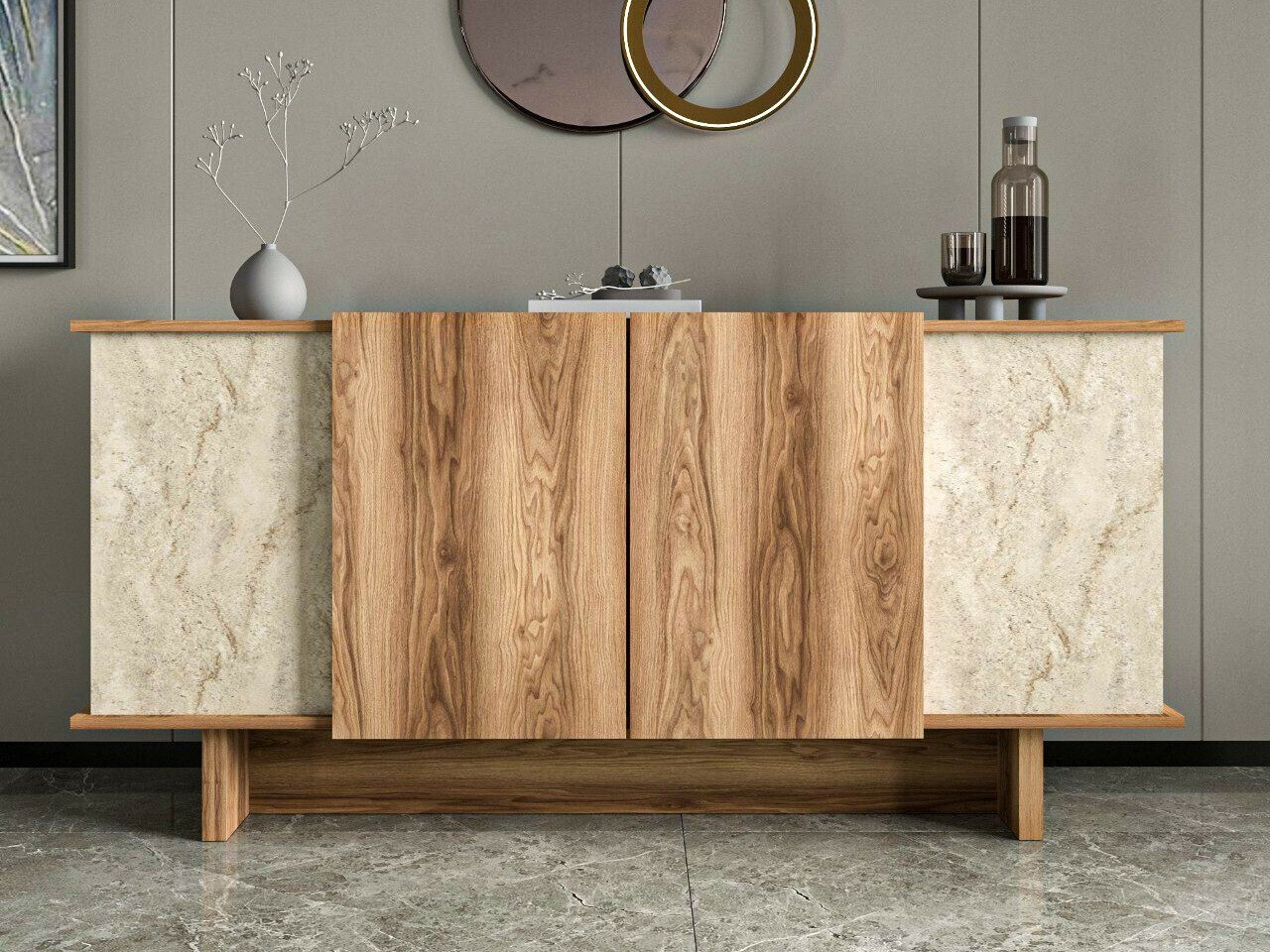 Omarica Kailua 2453 (Svetla Travertine + Oreh)