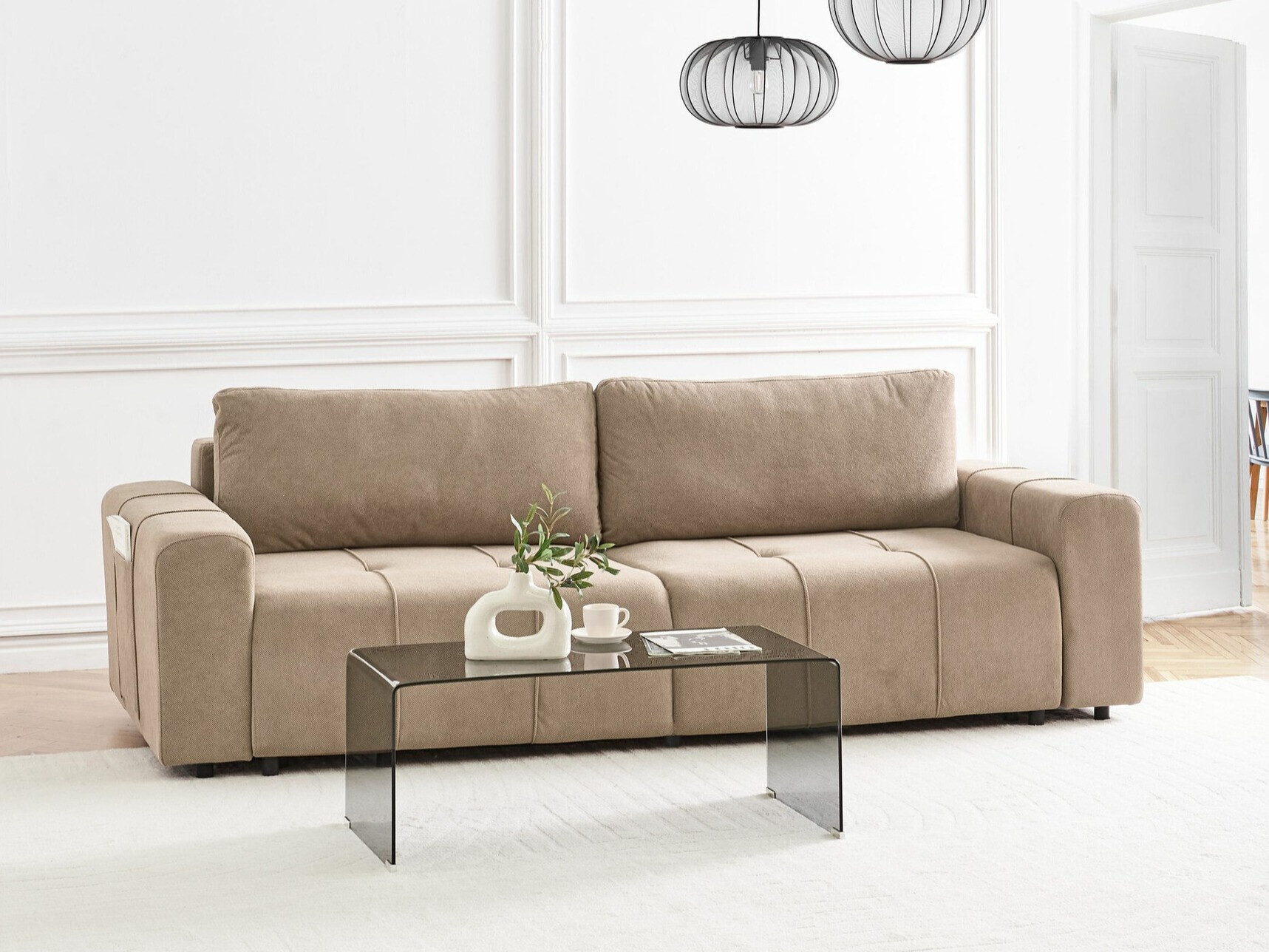 Raztegljiv kavč Mirtivi 100 (Rjava)