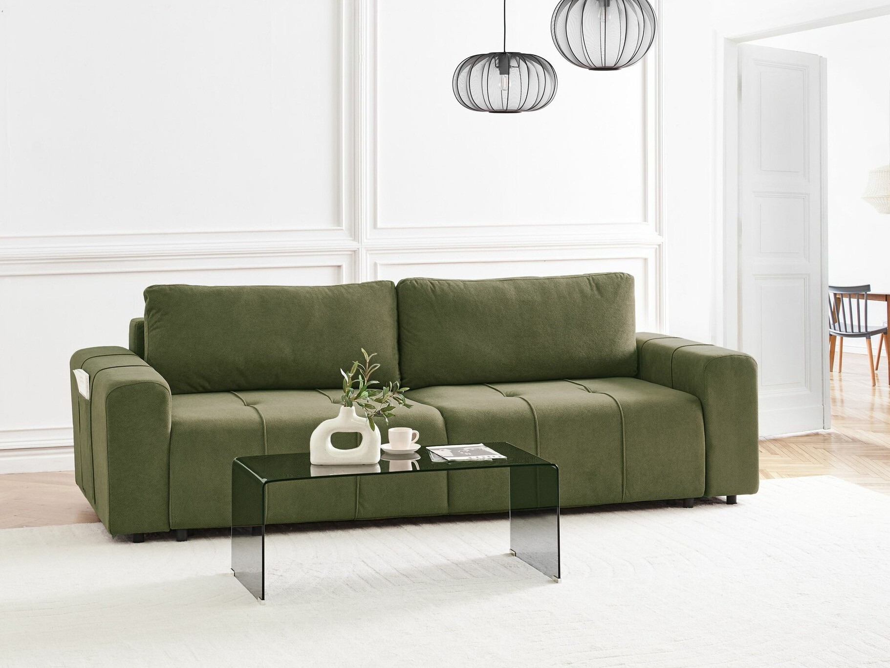 Raztegljiv kavč Mirtivi 100 (Zelena)