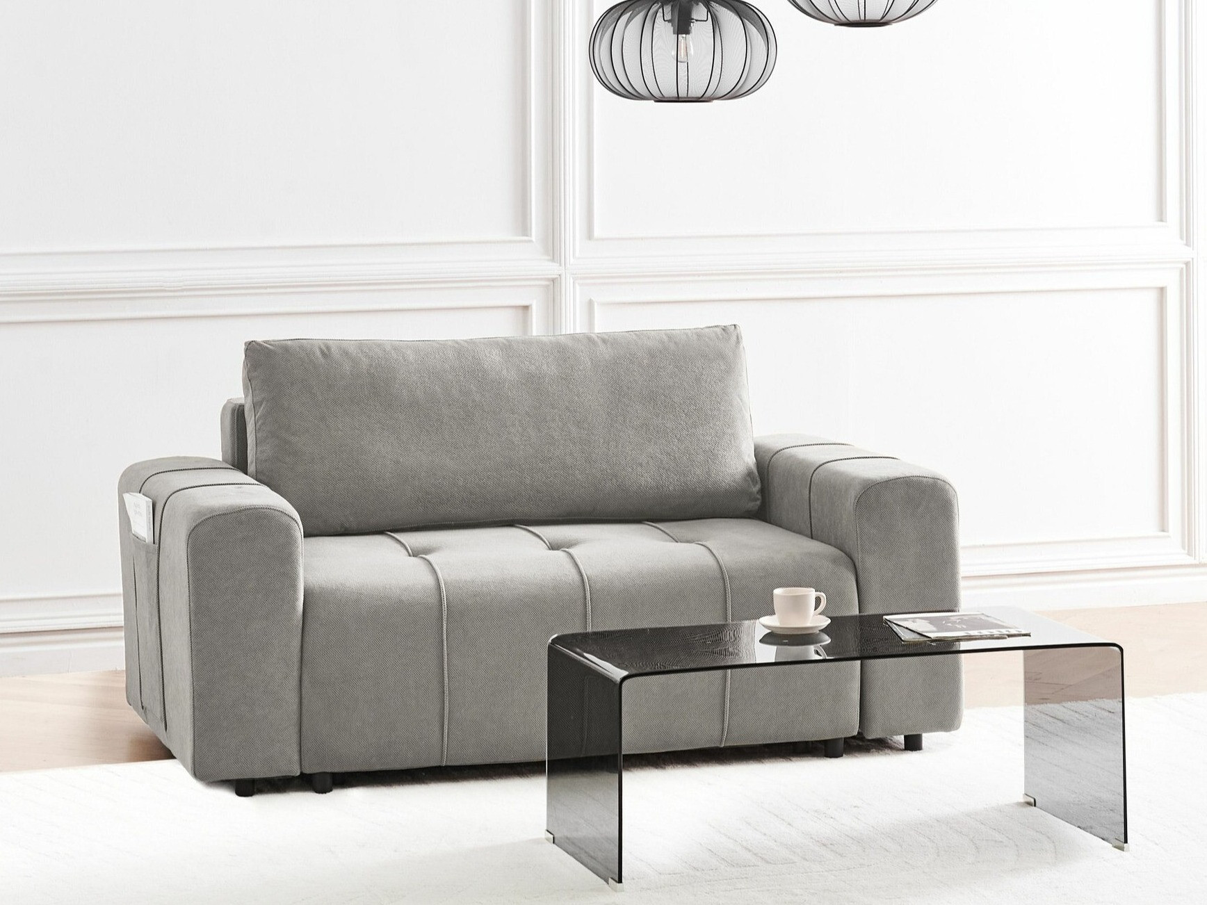 Raztegljiv kavč Mirtivi 101 (Svetlo siva)