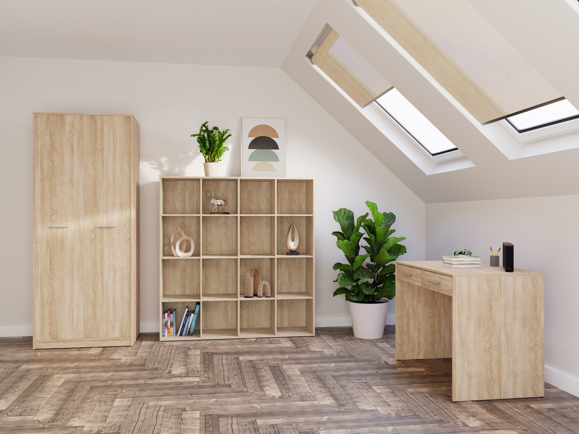 Komplet za domačo pisarno Novsore 166 (Sonoma hrast)