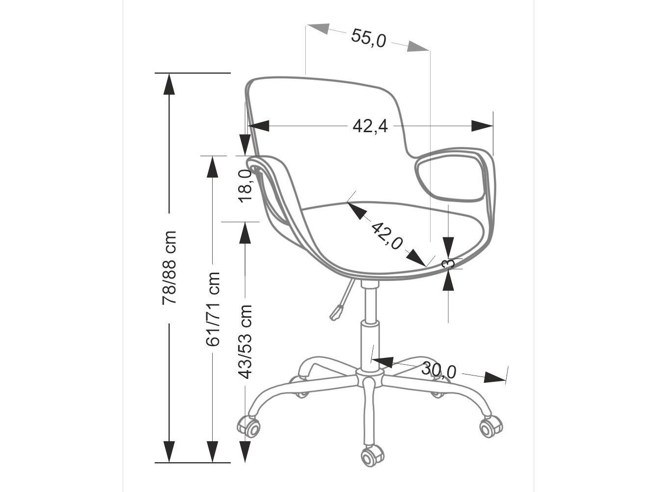 Otroški stol Houston 1916 (Črna)
