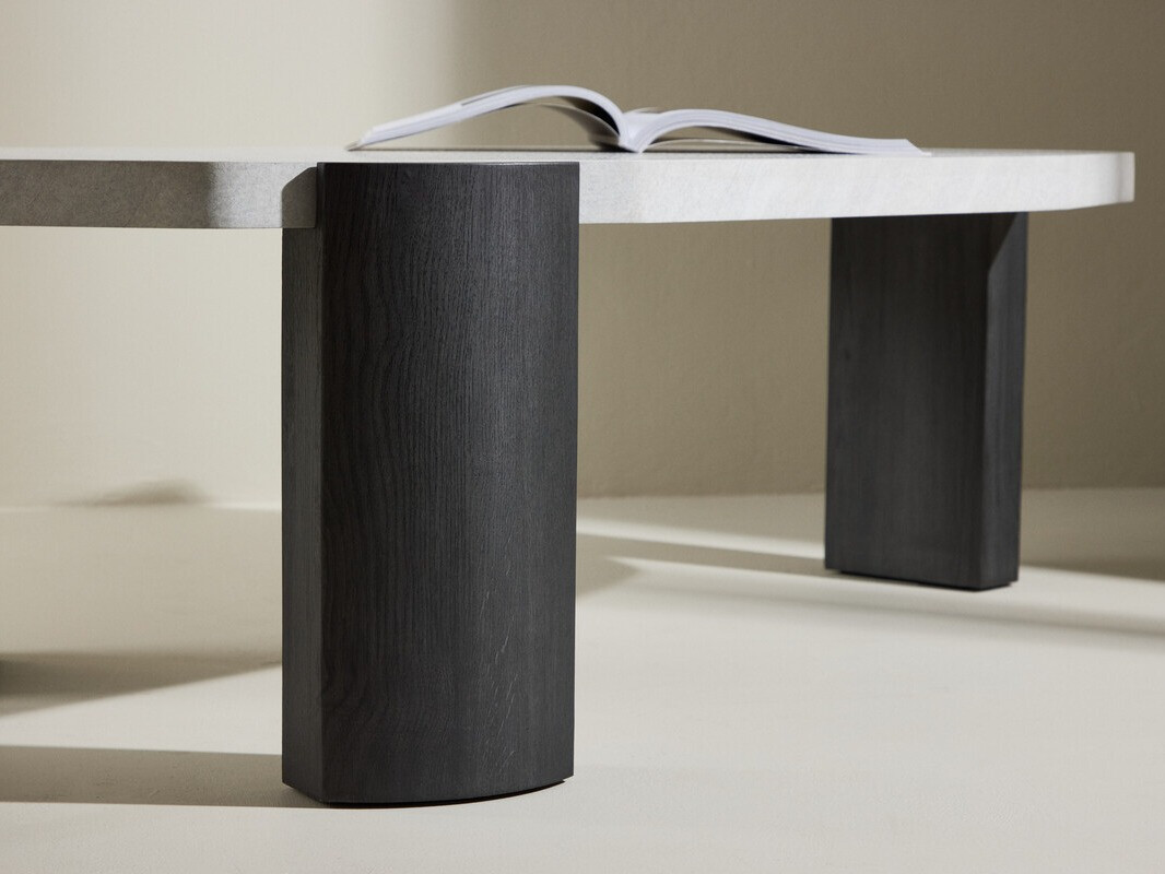 Klubska mizica Dallas 4792 (Črna + Beli marmor)