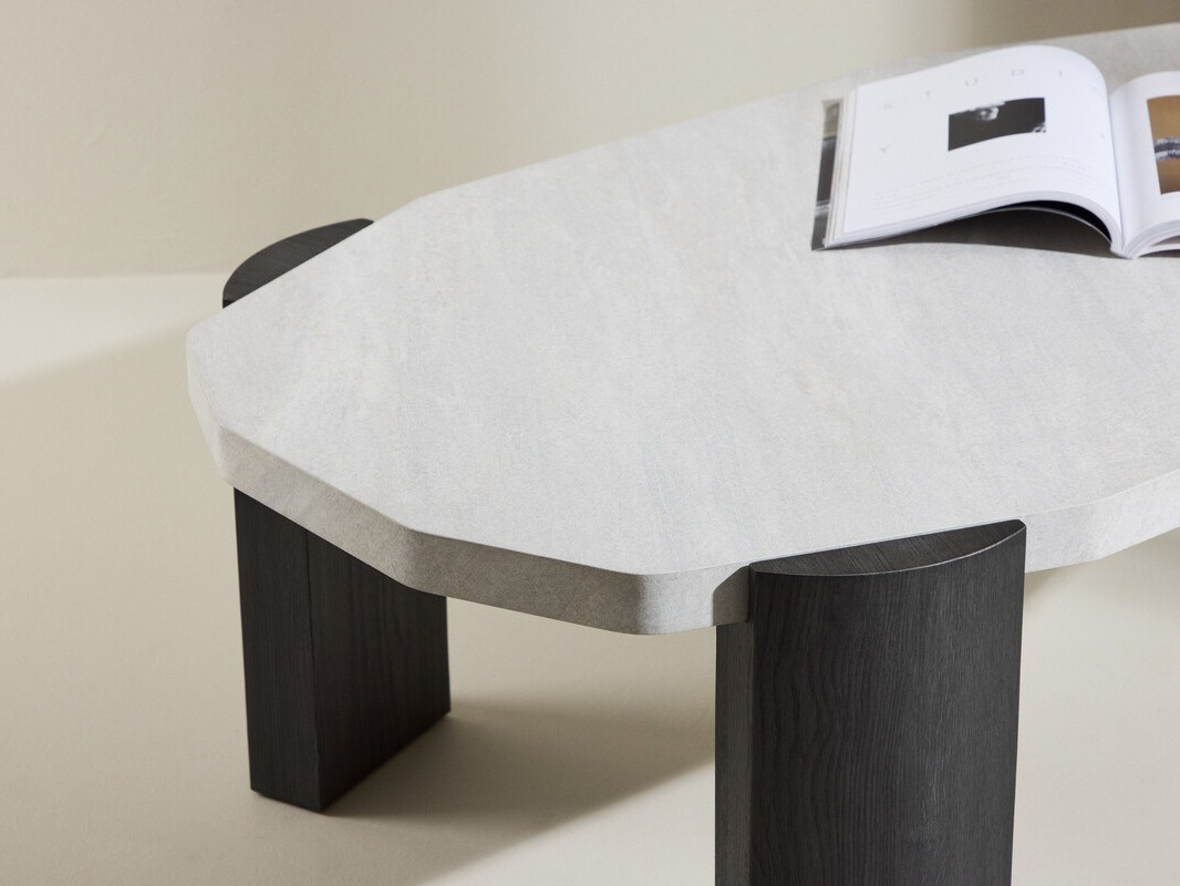 Klubska mizica Dallas 4792 (Črna + Beli marmor)