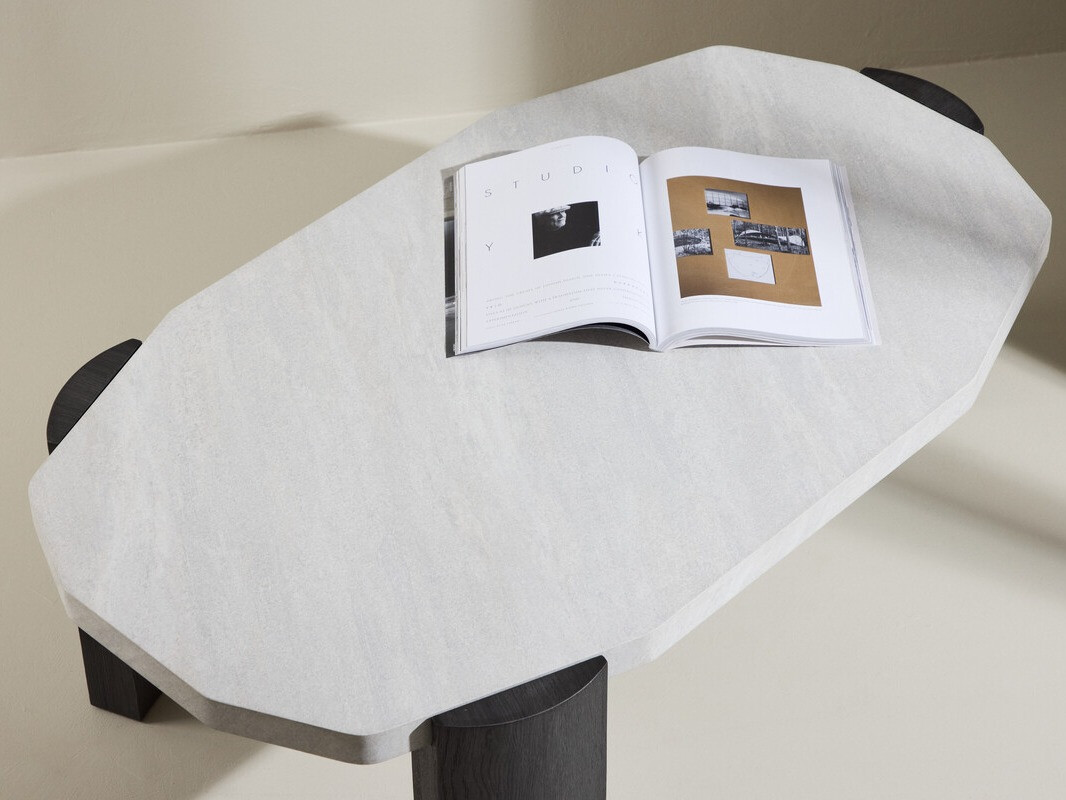 Klubska mizica Dallas 4792 (Črna + Beli marmor)