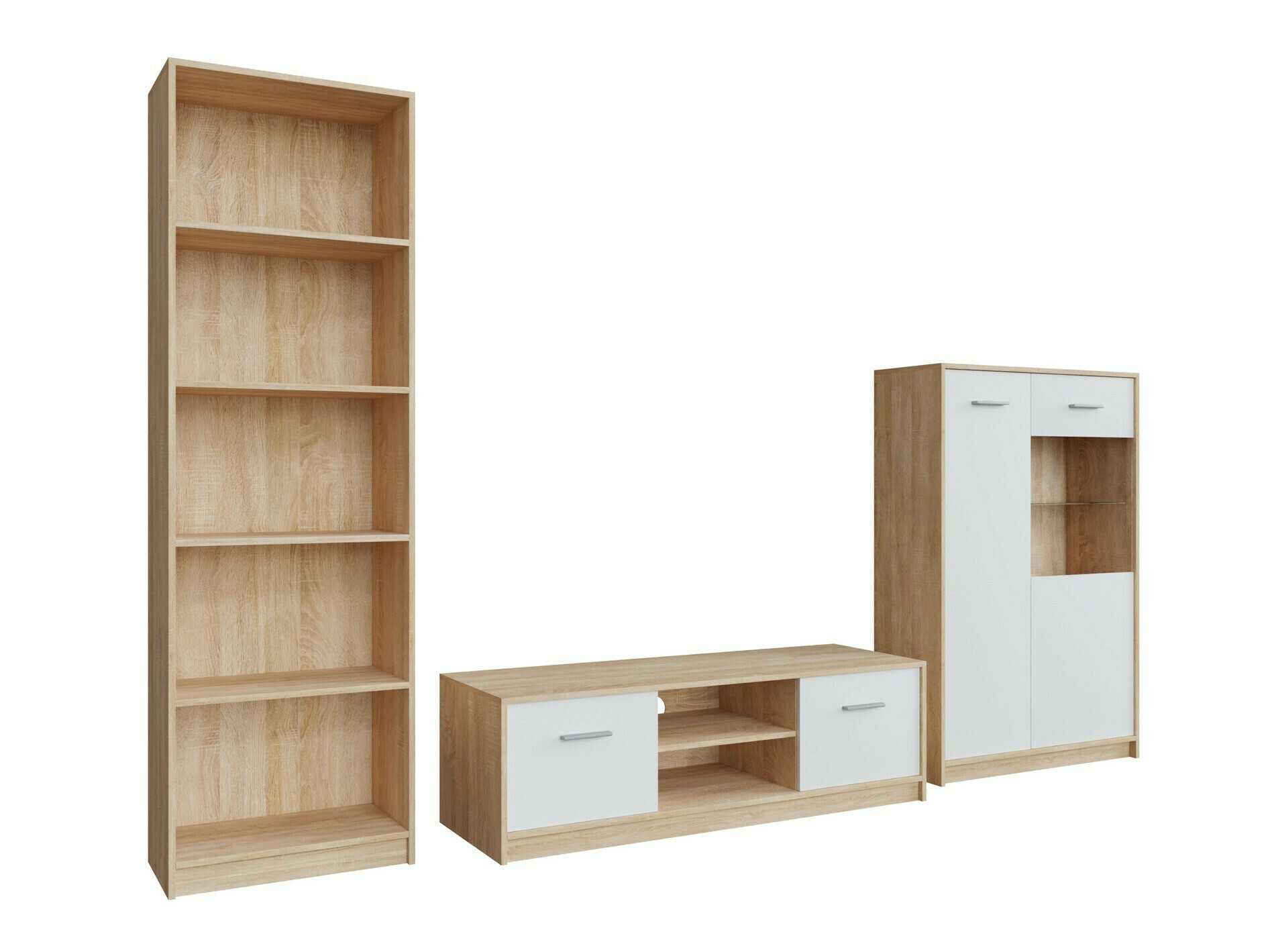 Dnevni prostor Novsore 164 (Sonoma hrast + Bela)