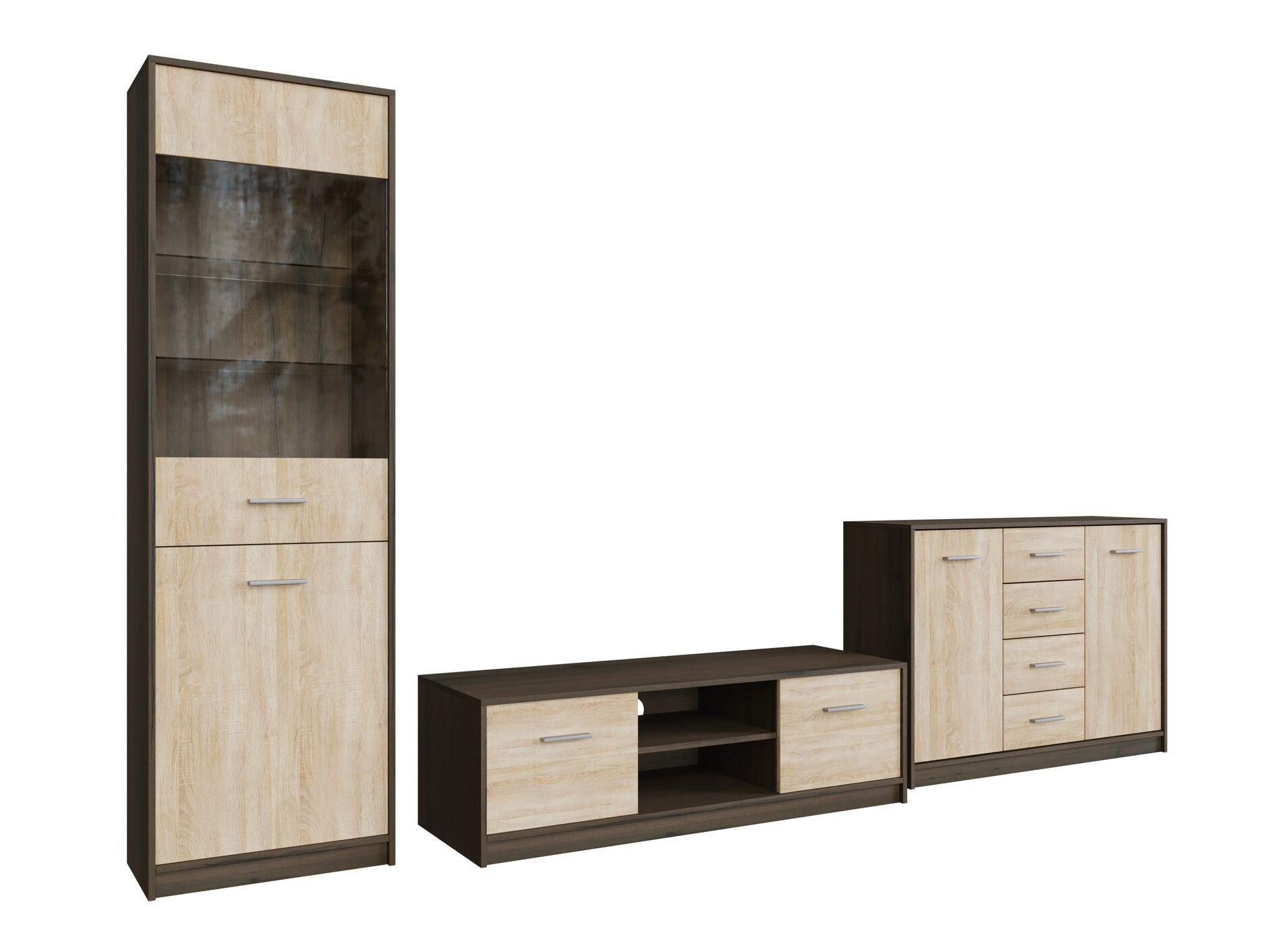 Komplet za dnevno sobo Novsore 162 (Temen hrast + Sonoma hrast)