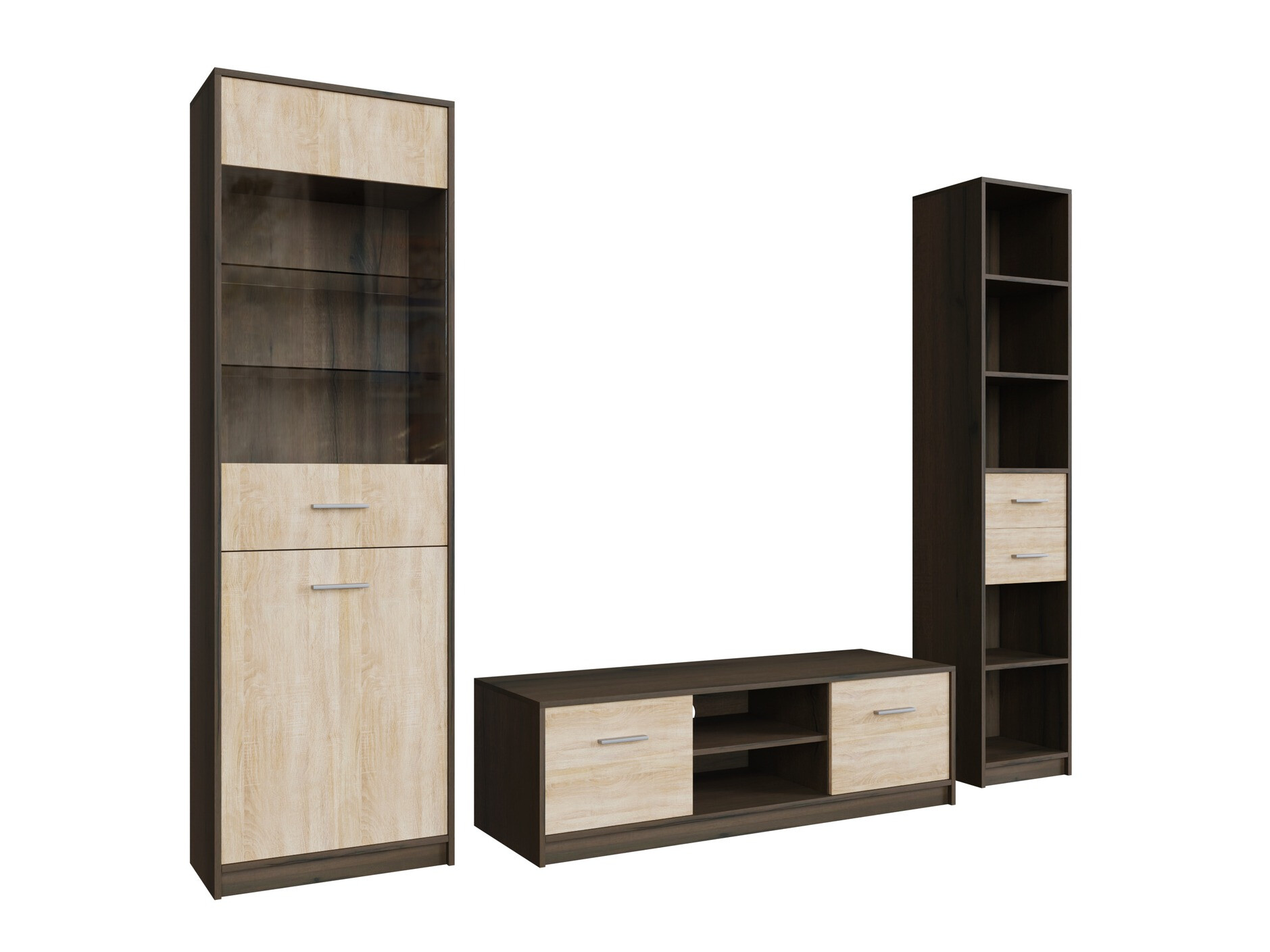 Komplet za dnevno sobo Novsore 163 (Temen hrast + Sonoma hrast)
