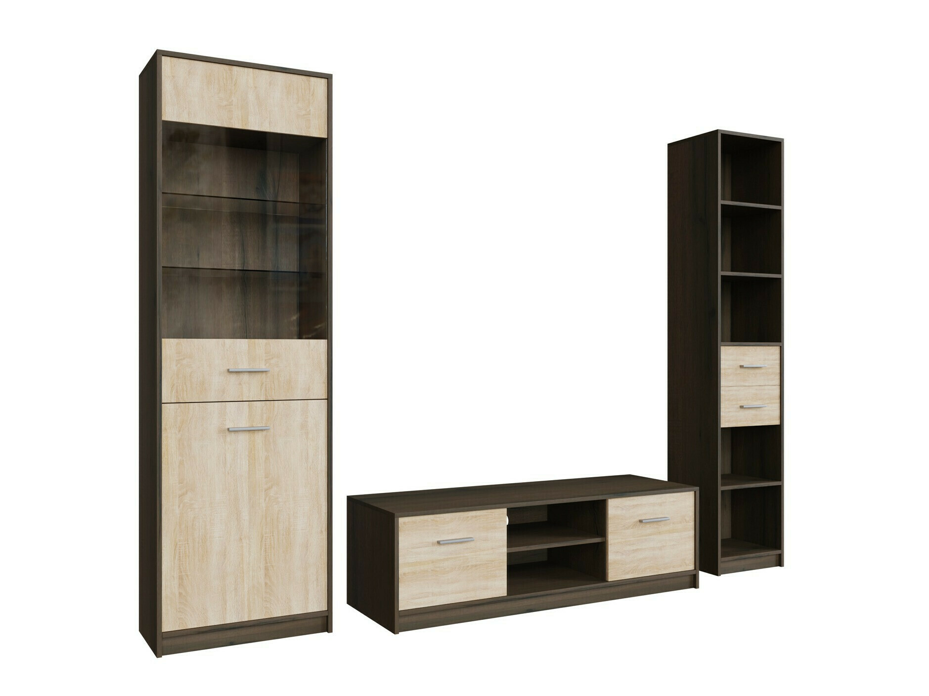 Komplet za dnevno sobo Novsore 163 (Temen hrast + Sonoma hrast)