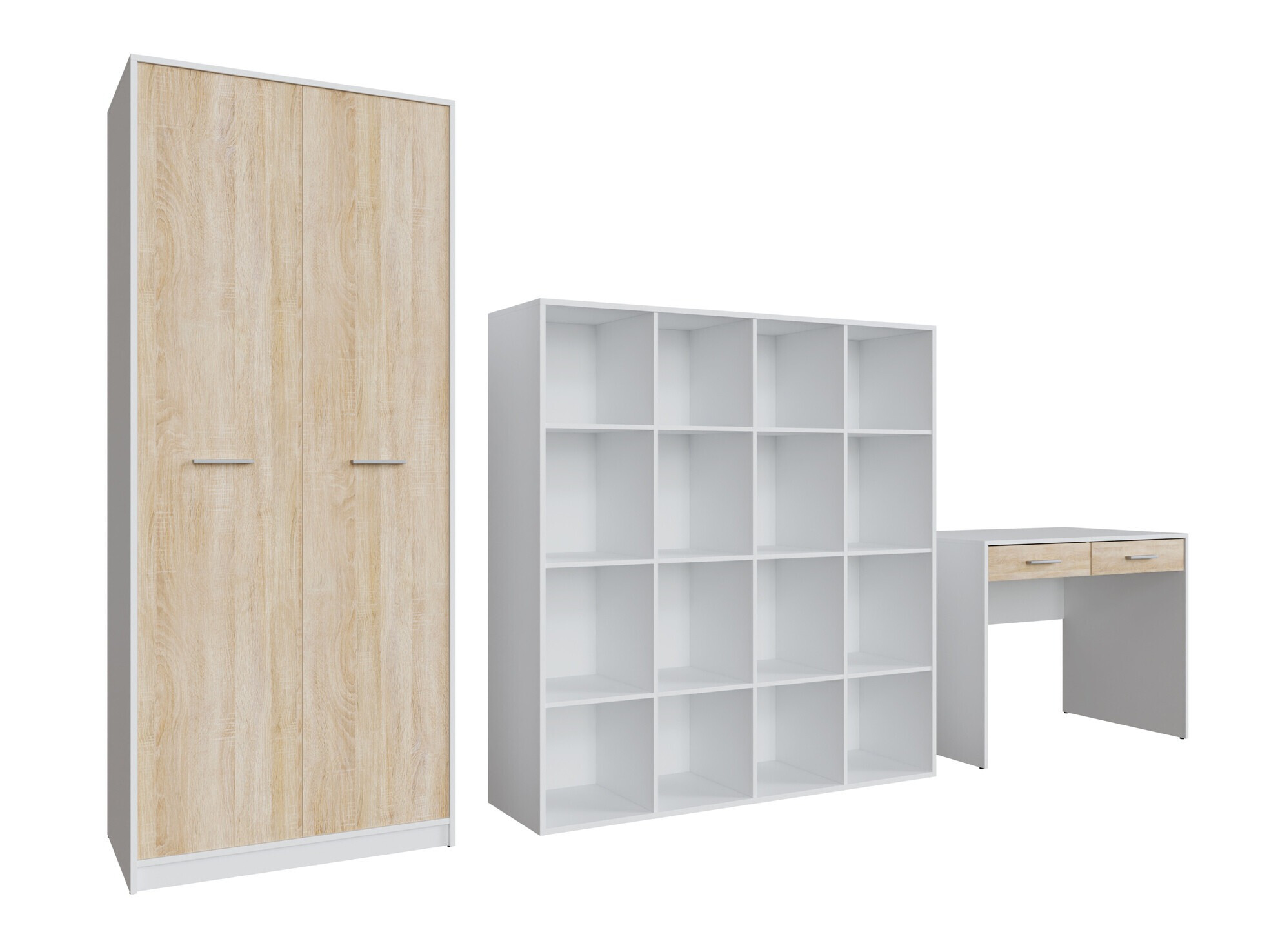 Komplet za domačo pisarno Novsore 166 (Bela + Sonoma hrast)