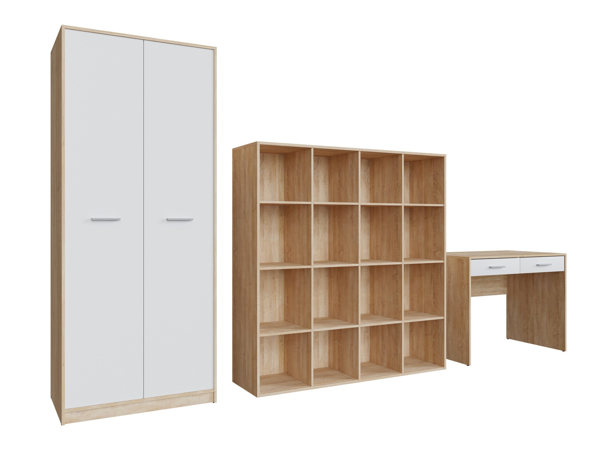 Komplet za domačo pisarno Novsore 166 (Sonoma hrast + Bela)