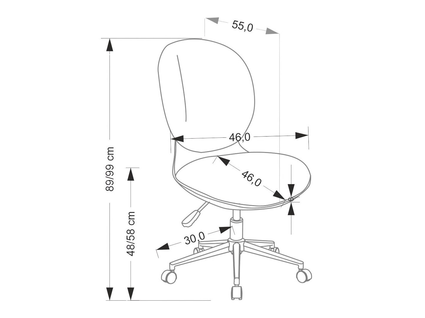 Otroški stol Houston 1924 (Siva)