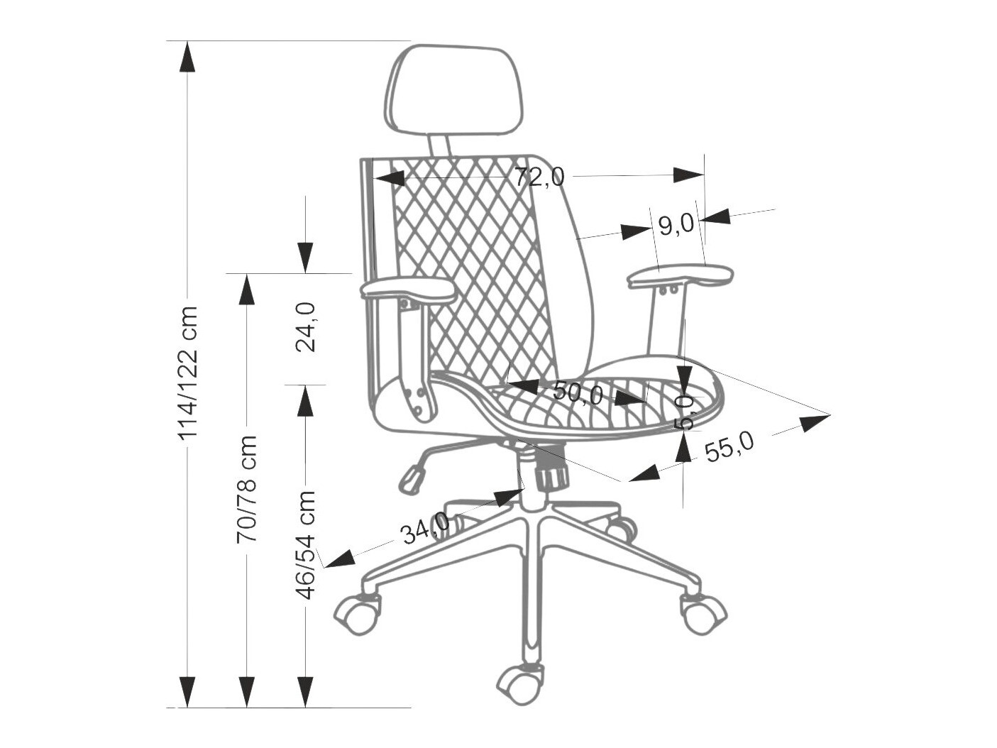 Pisarniški stol Houston 1925 (Črna)