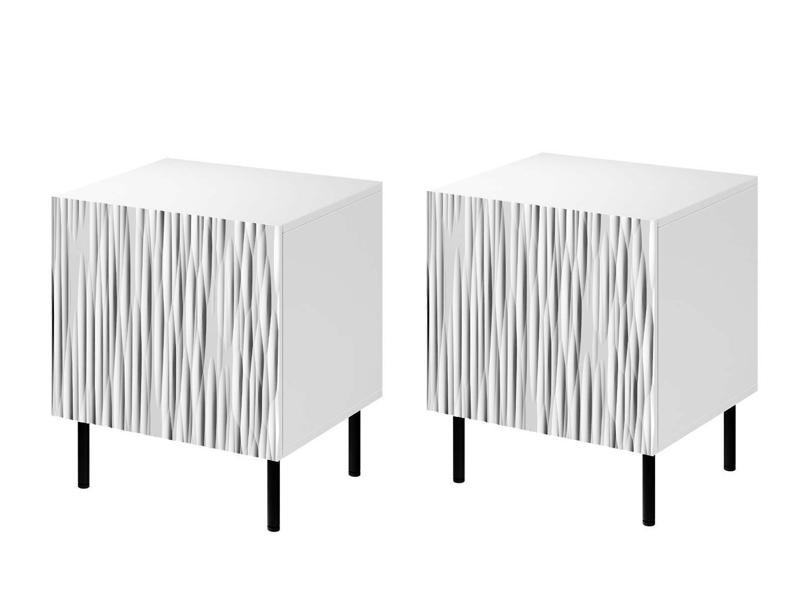 Komplet nočnih omaric Lorelbo 102 (Bela + Črna)