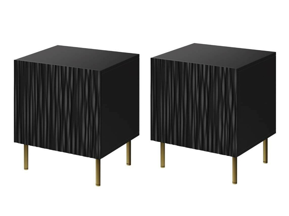 Komplet nočnih omaric Lorelbo 102 (Črna + Zlata)