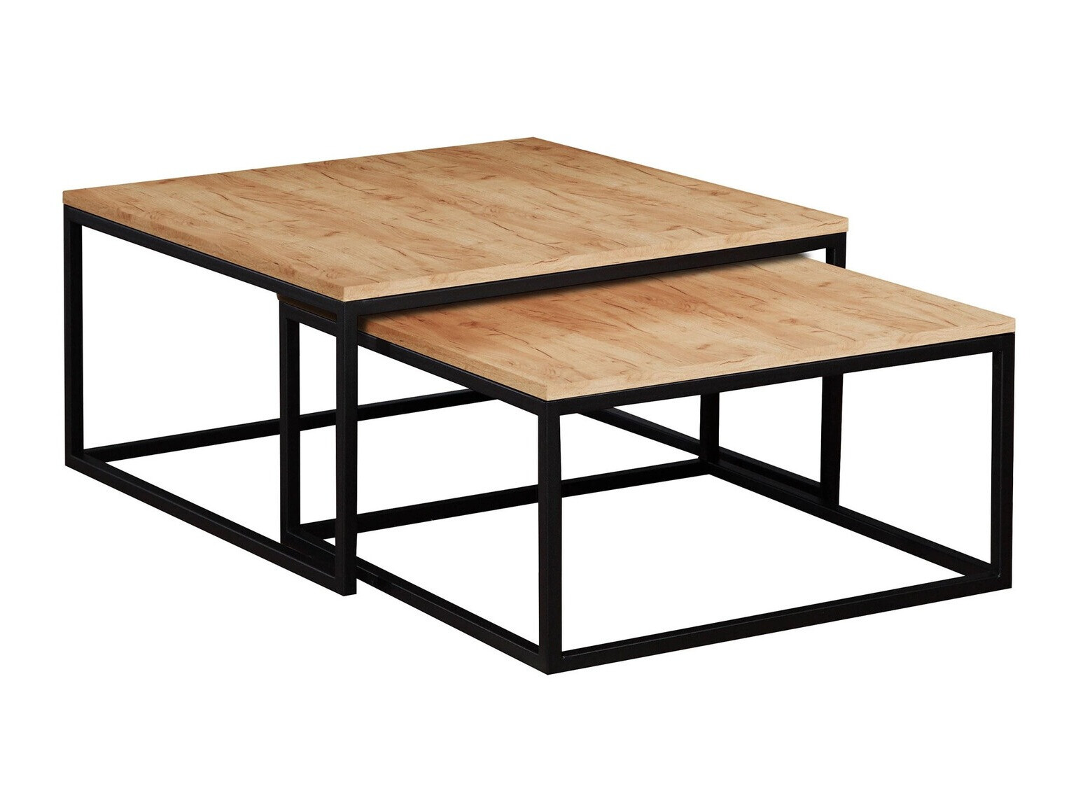 Komplet klubskih mizic Oswego 101 (Craft hrast + Črna)