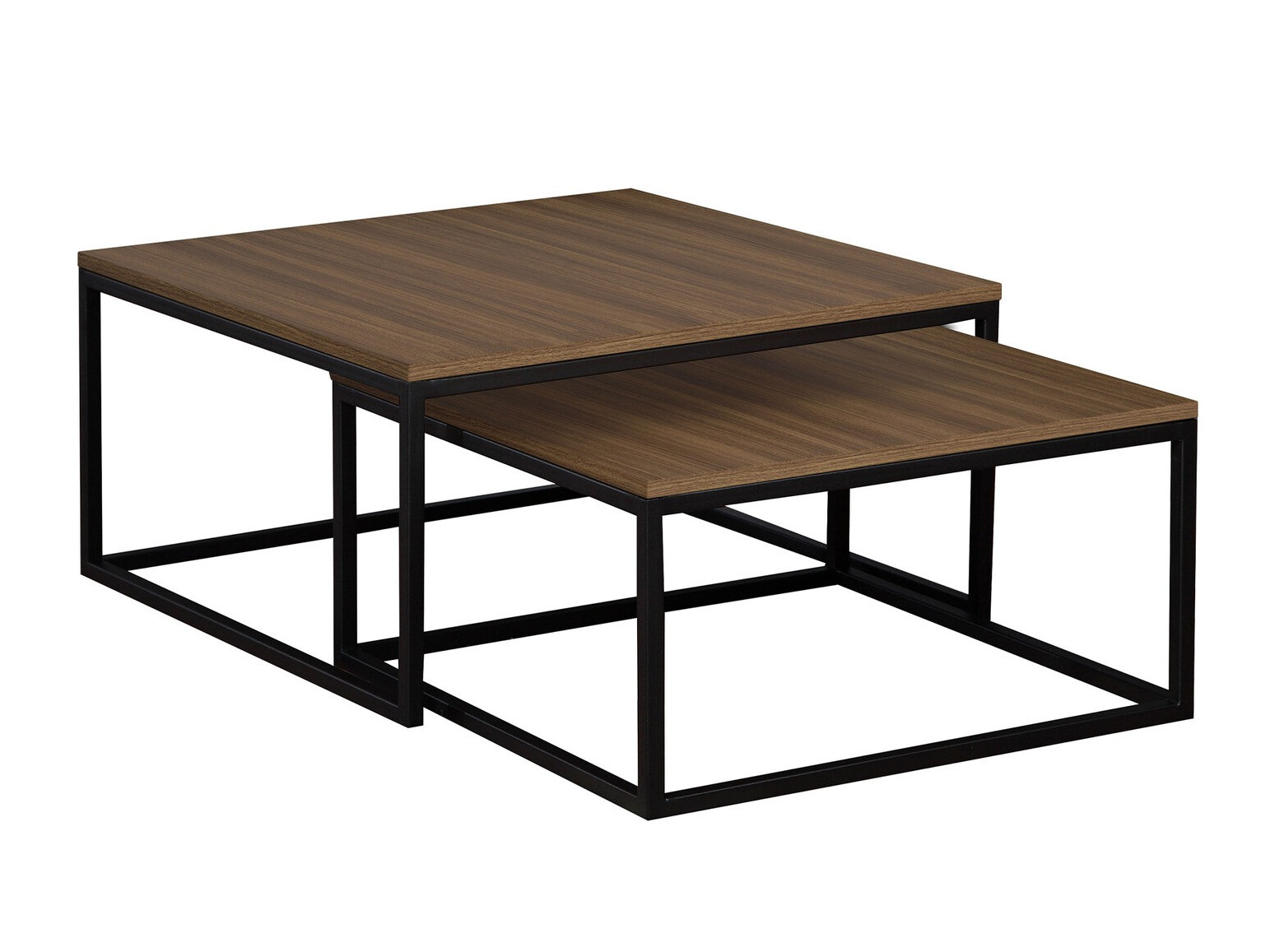 Komplet klubskih mizic Oswego 101 (Oreh + Črna)