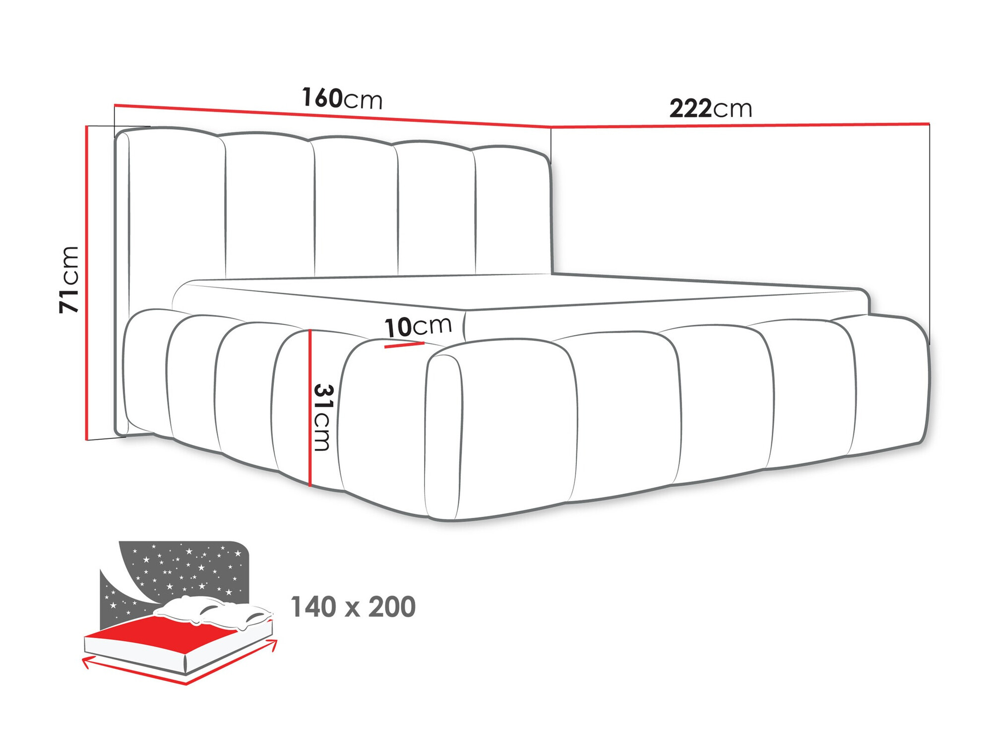 Postelja TrendyNest 113 (Kronos 07)