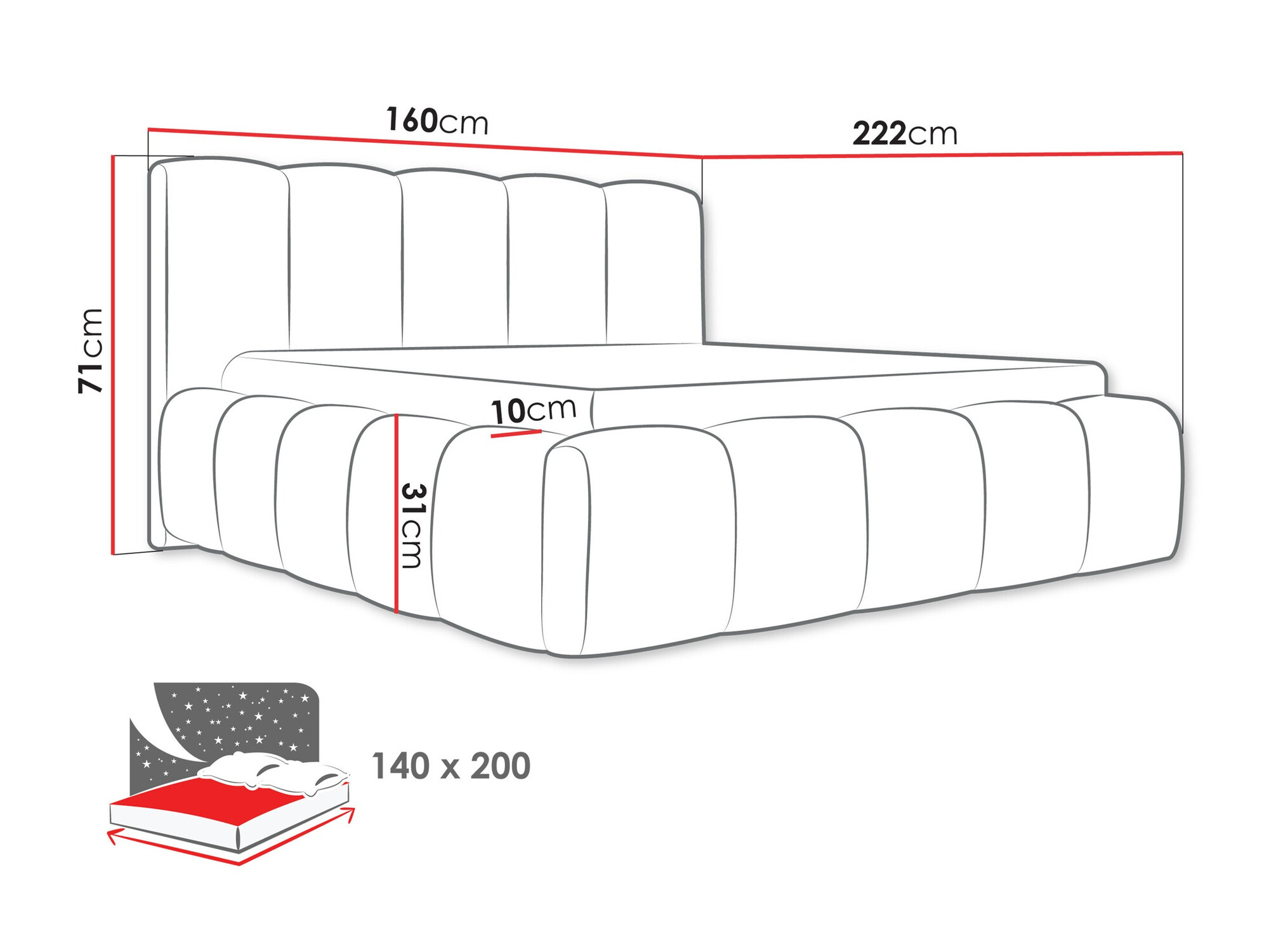 Postelja TrendyNest Vulpora I (Abriamo 04)