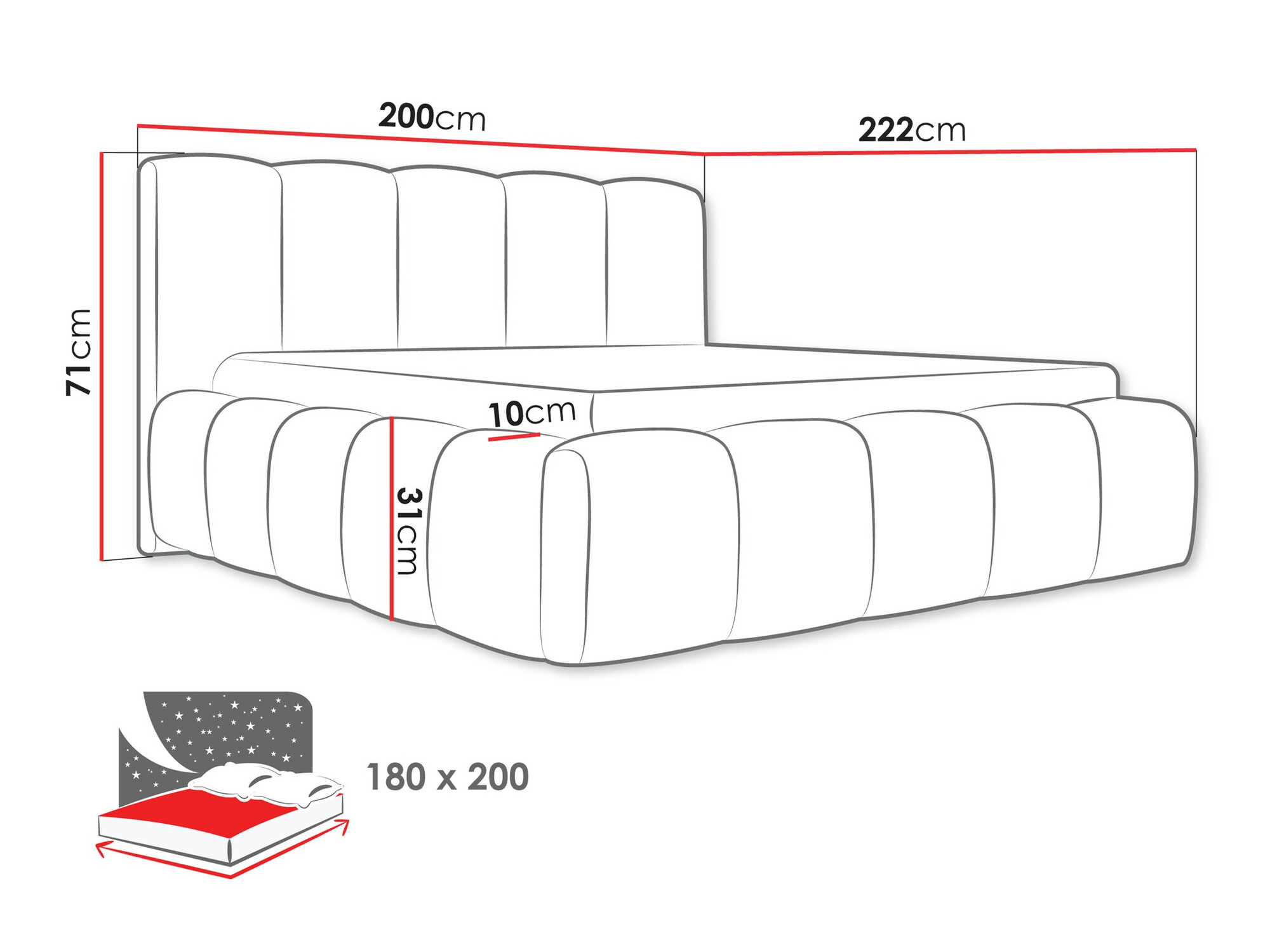 Postelja TrendyNest Vulpora I (Abriamo 04)