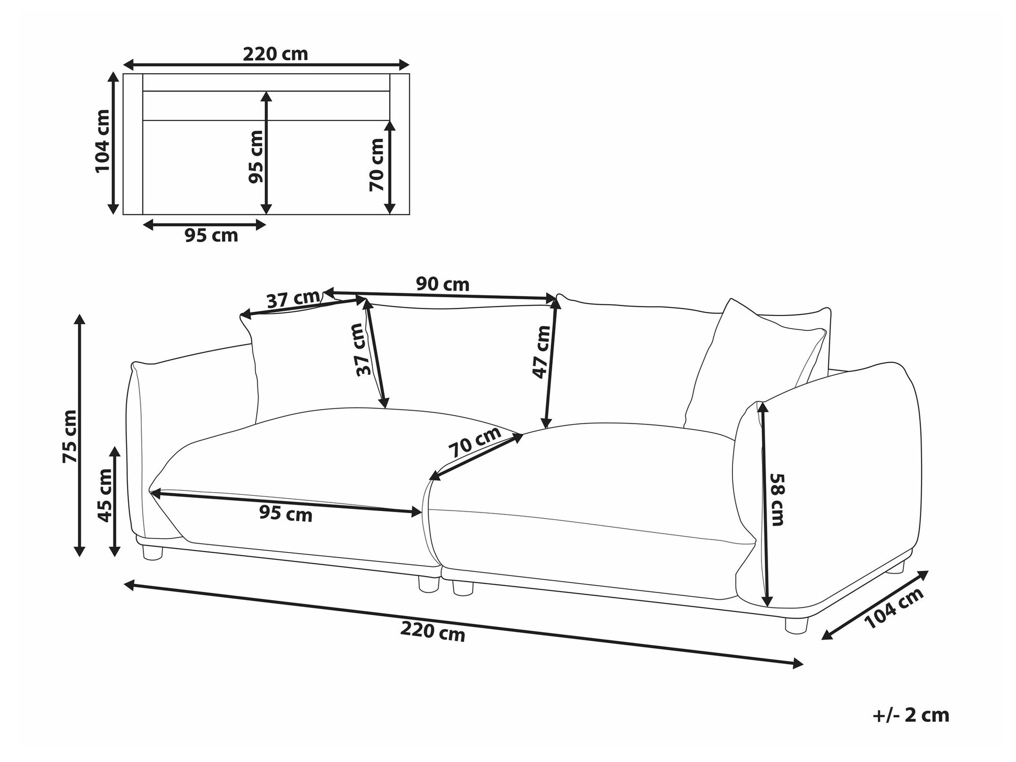 Kavč Berwyn 1360 (Temno modra)