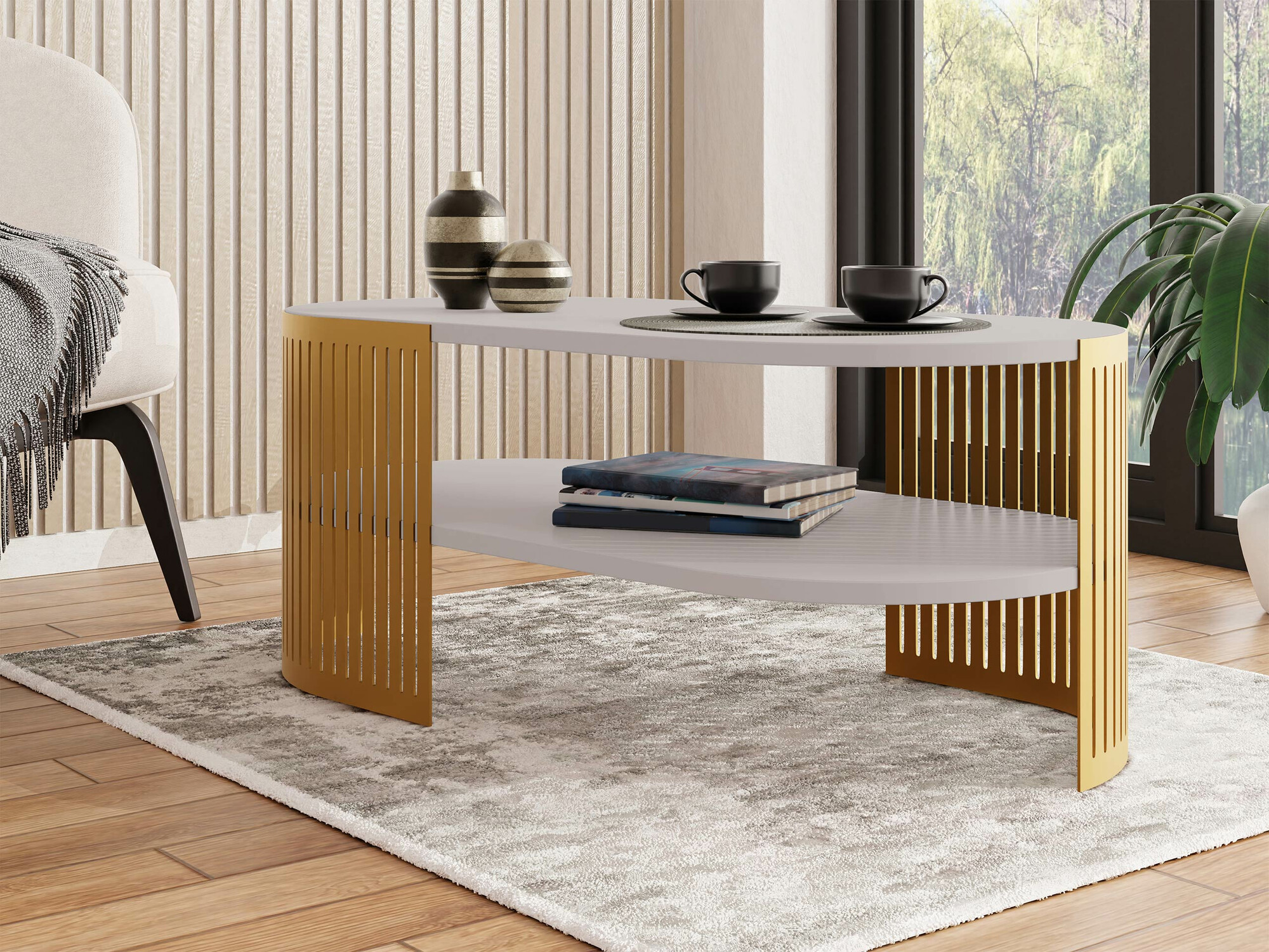 Klubska mizica Civer VII (Zlata + Kašmir)