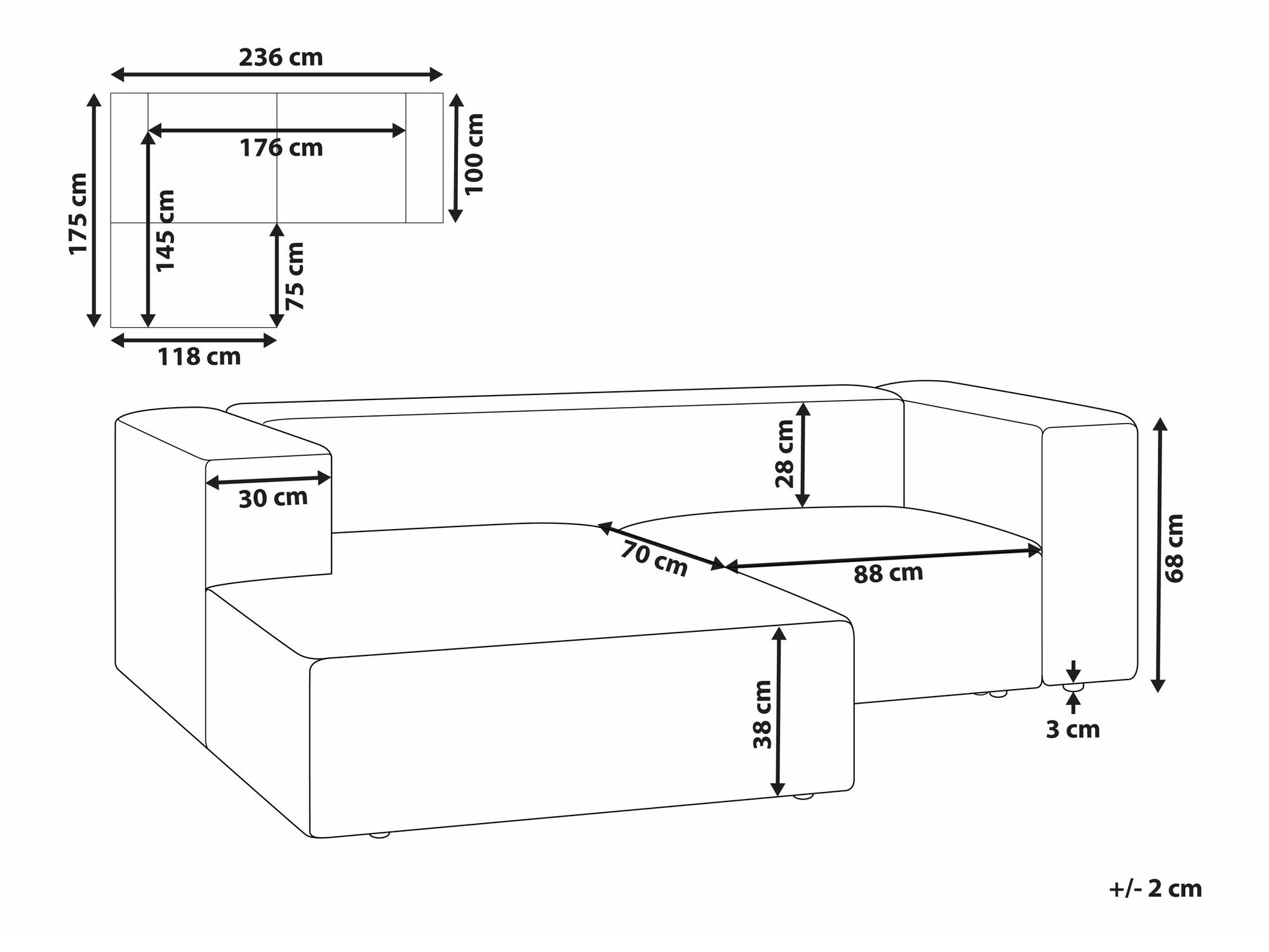 Kotna garnitura Berwyn 2569 (Bež)