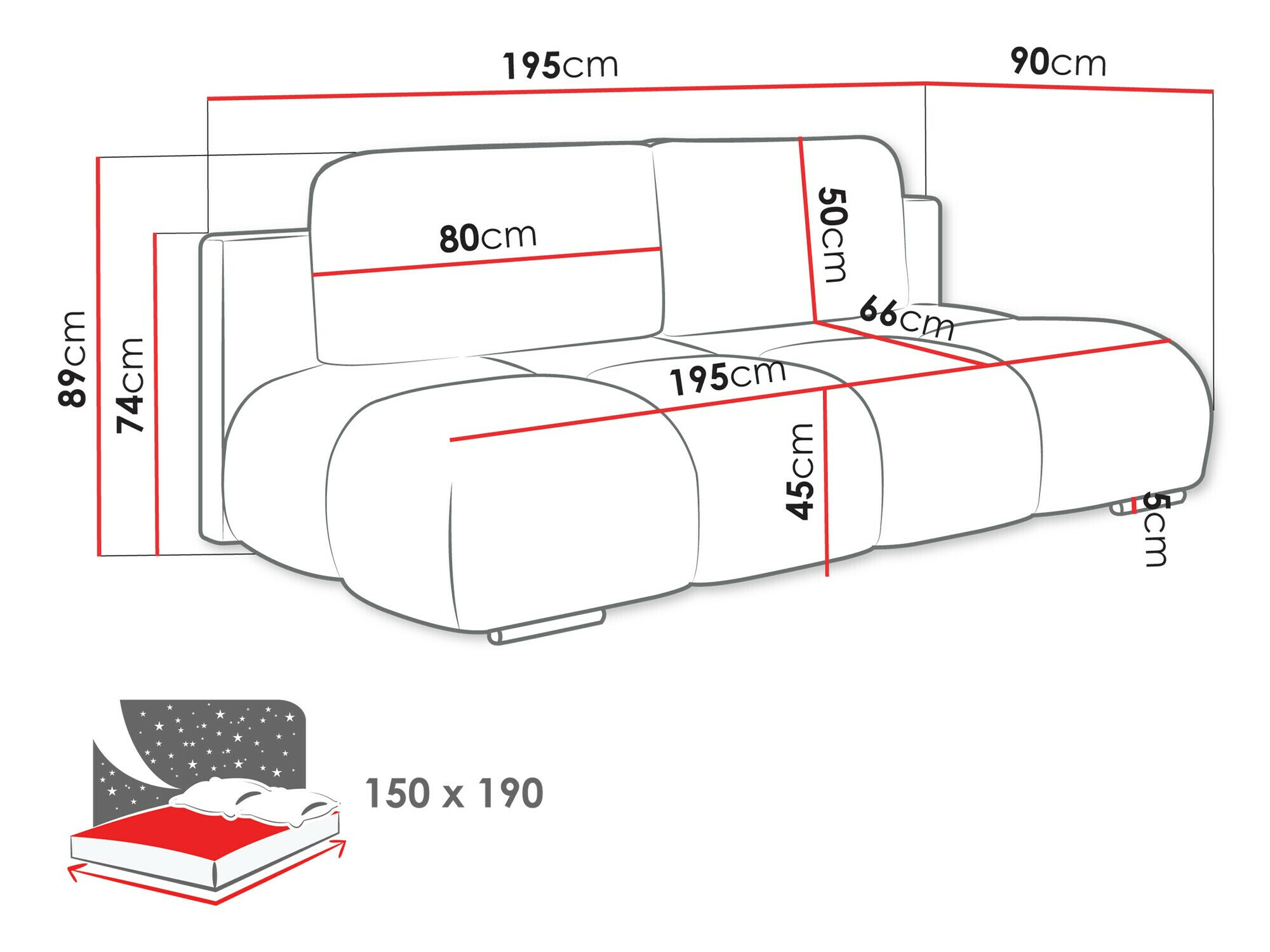 Raztegljiv kavč Camden 105 (Velo 621)