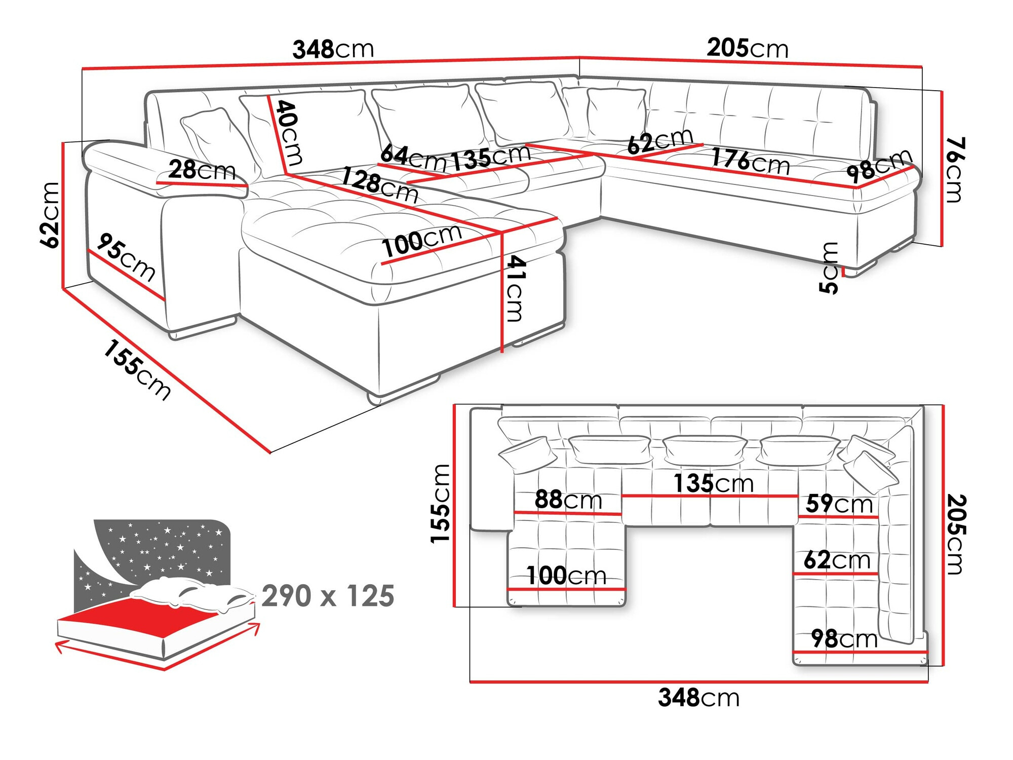 Kotna garnitura Comfivo Gemma II (Levo)