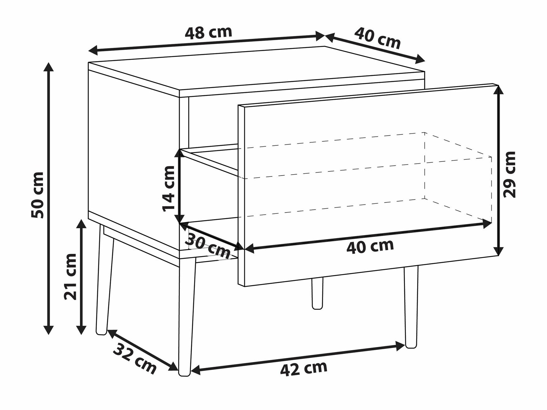 Nočna omarica Floalu 100 (Rjava)